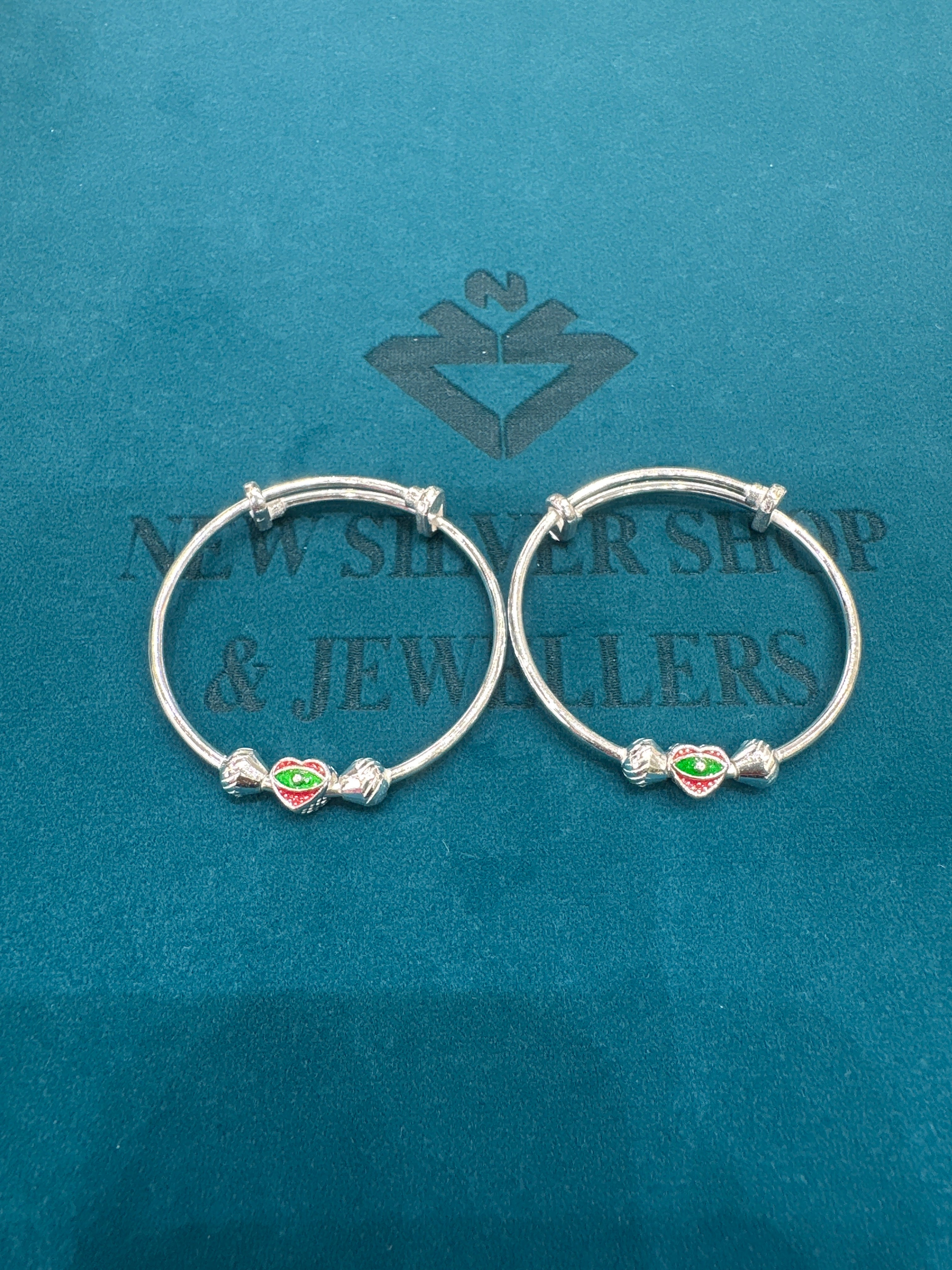Fancy Silver baby bangles