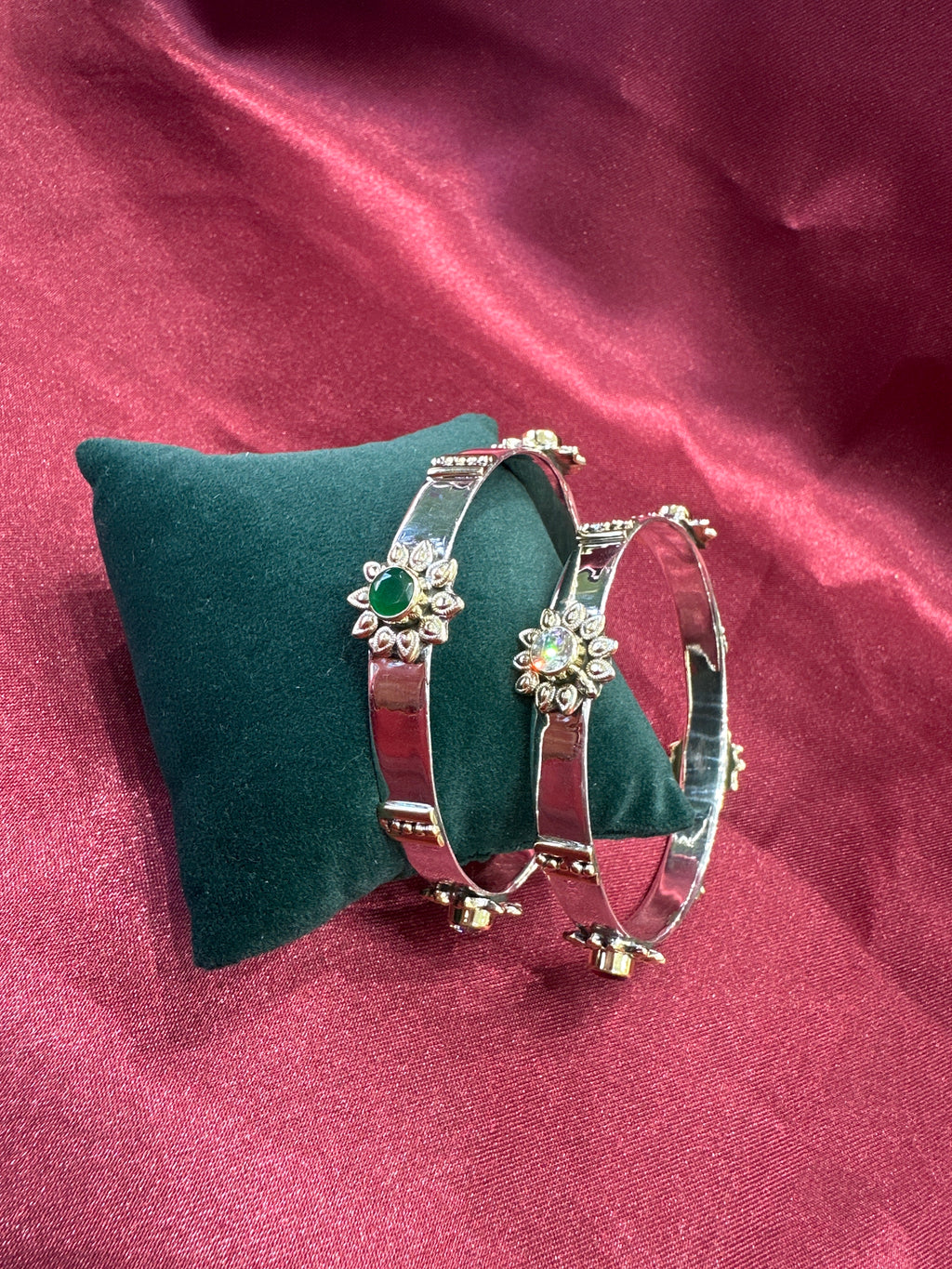 Antique Style Designer Silver Bangles