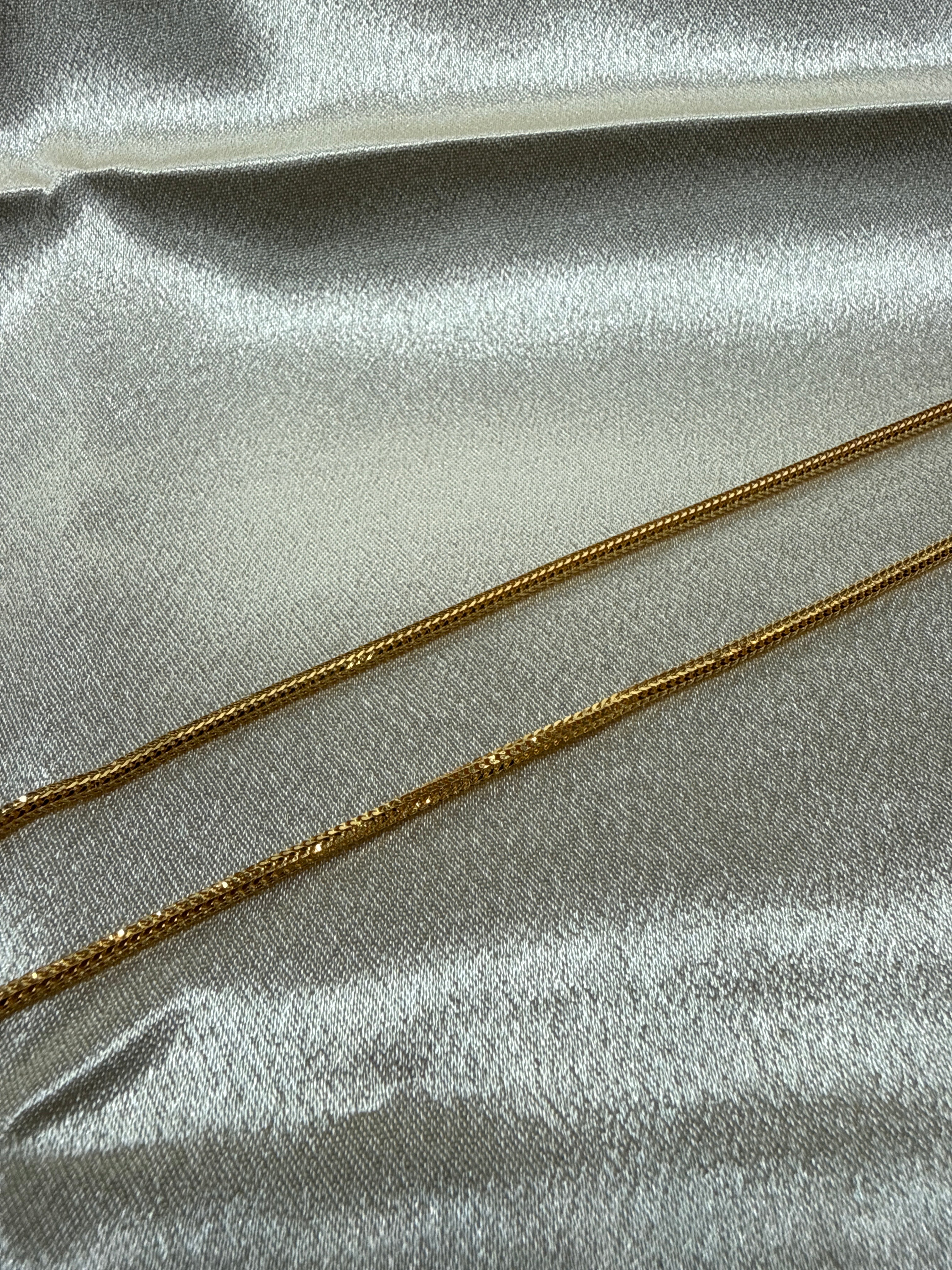 22K Gold Chain (Round Box Foxtail Design)