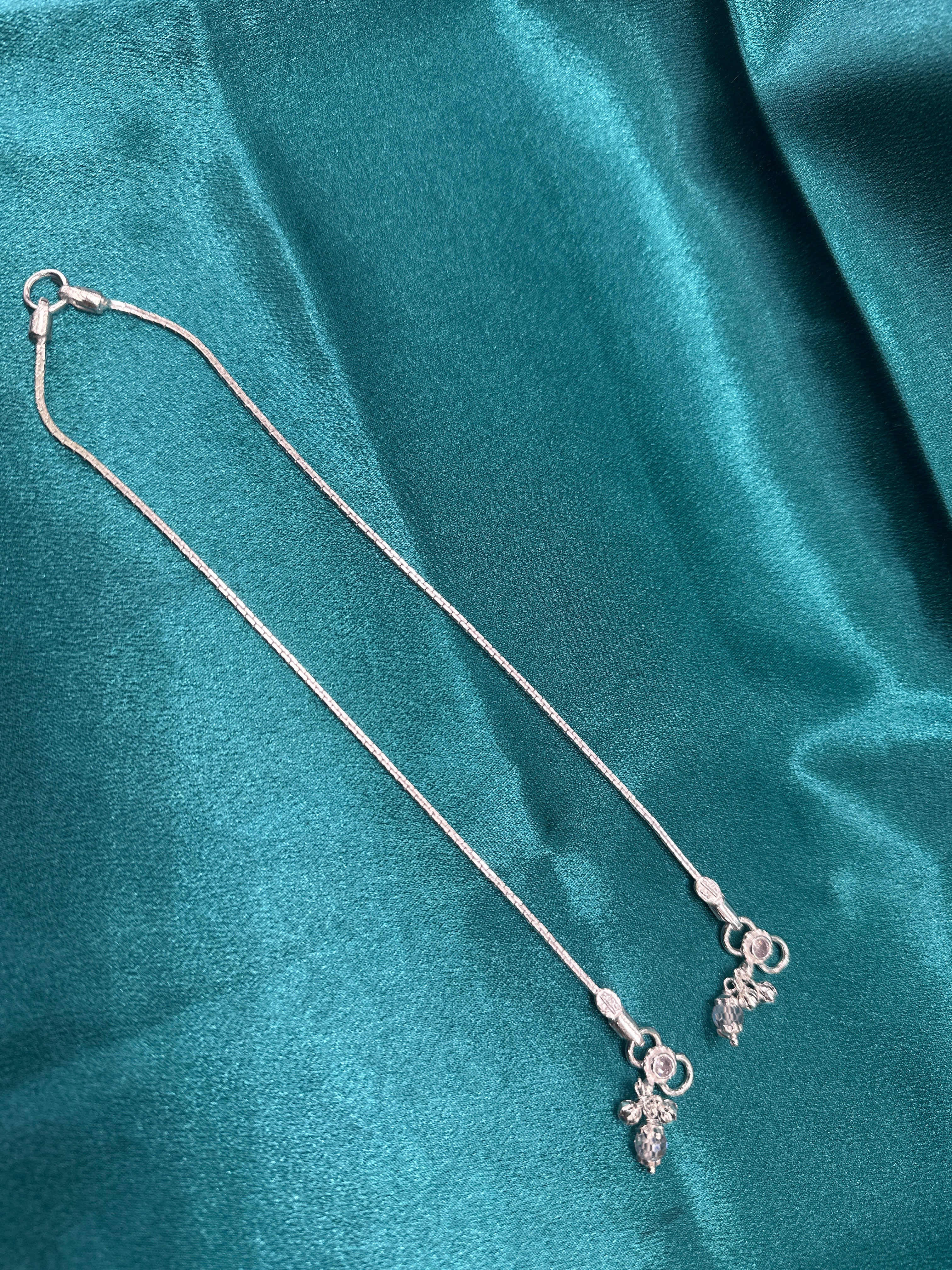 Fancy Silver baby anklet(Size: 12-13 year old)