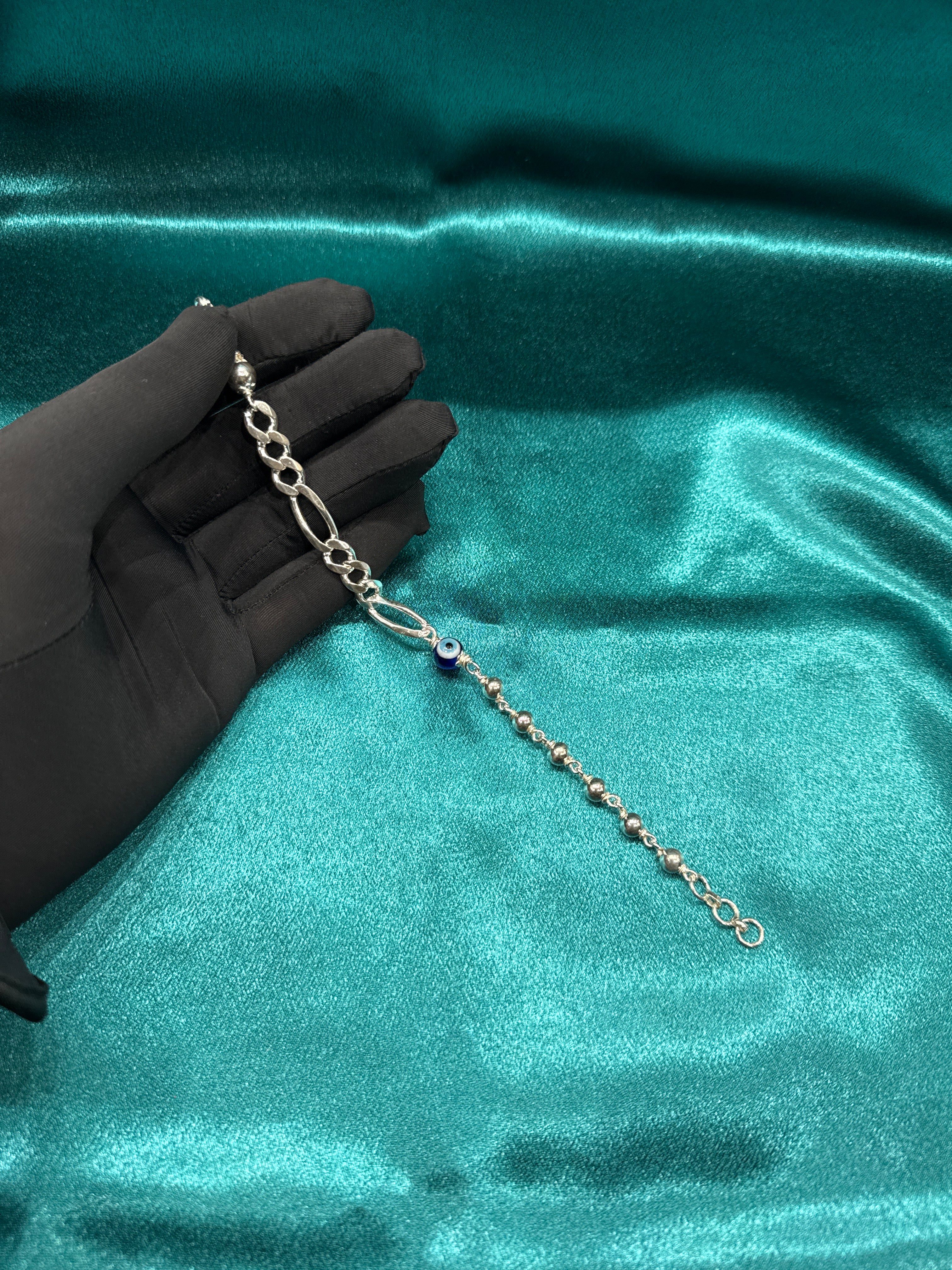 Men’s Evil Eye Figoro Link Silver 925 Bracelet (8mm)