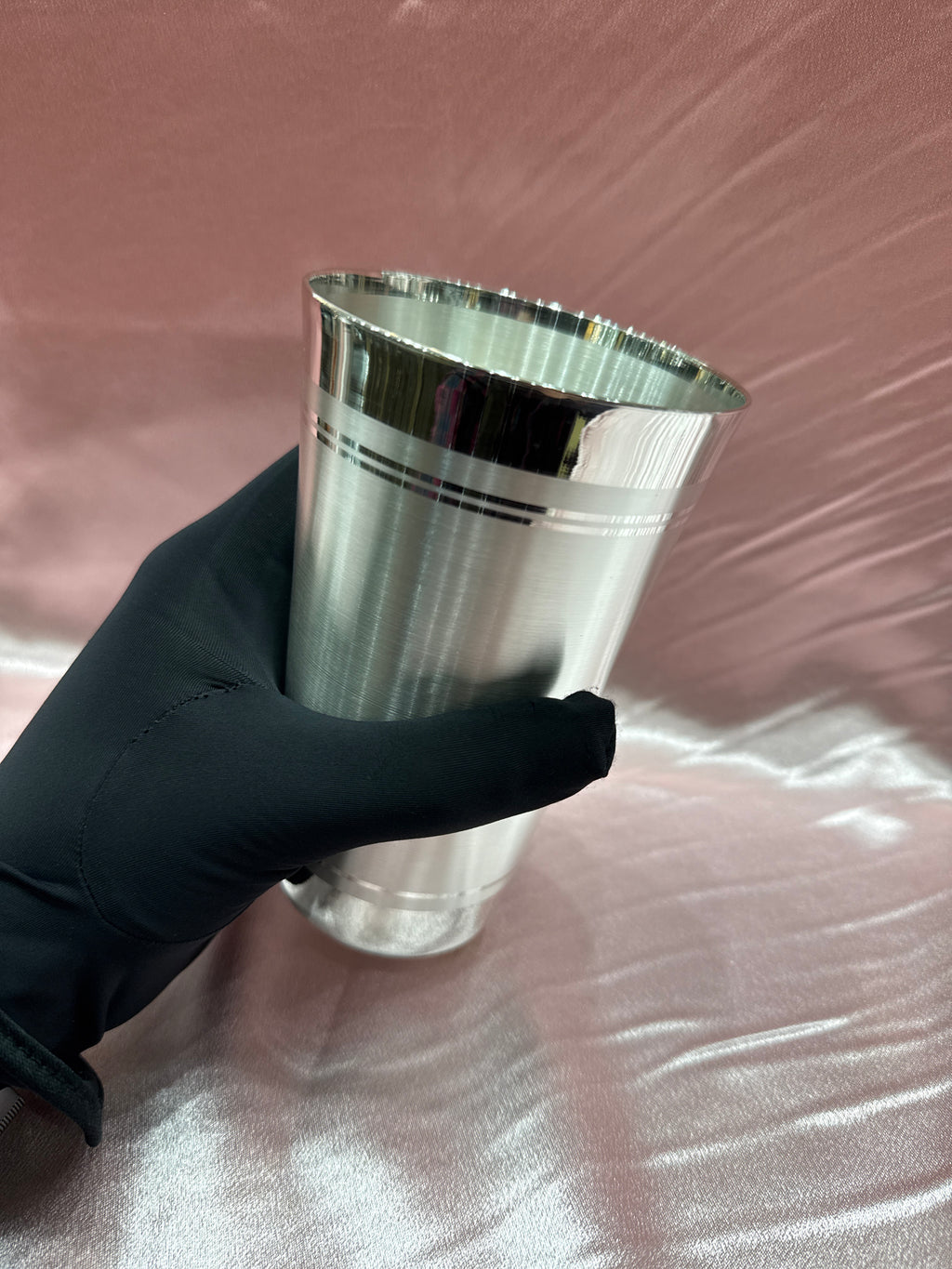 Heavy weight plain silver glass