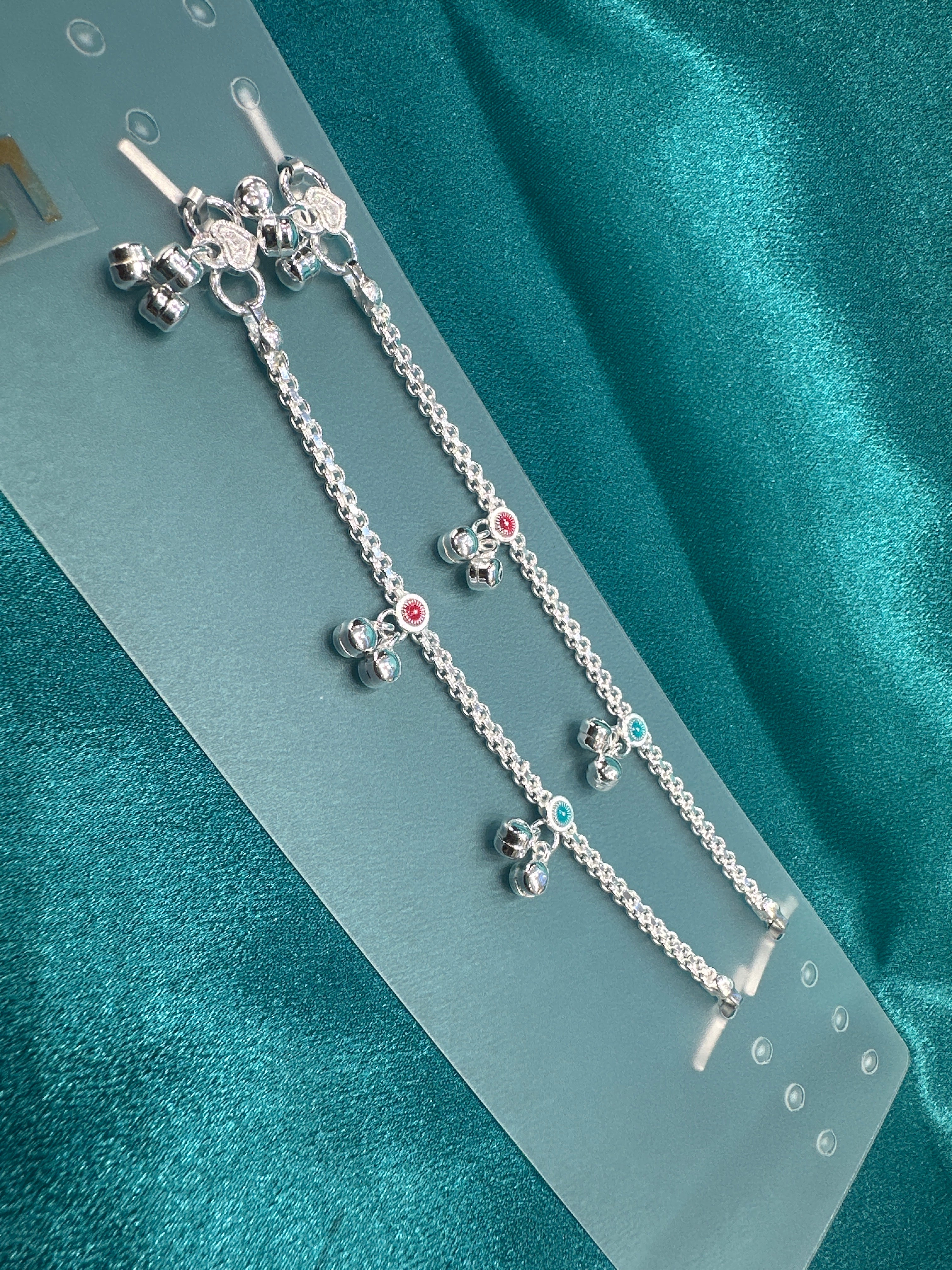 Fancy Silver baby anklet(Size: newborn - 1 year old)