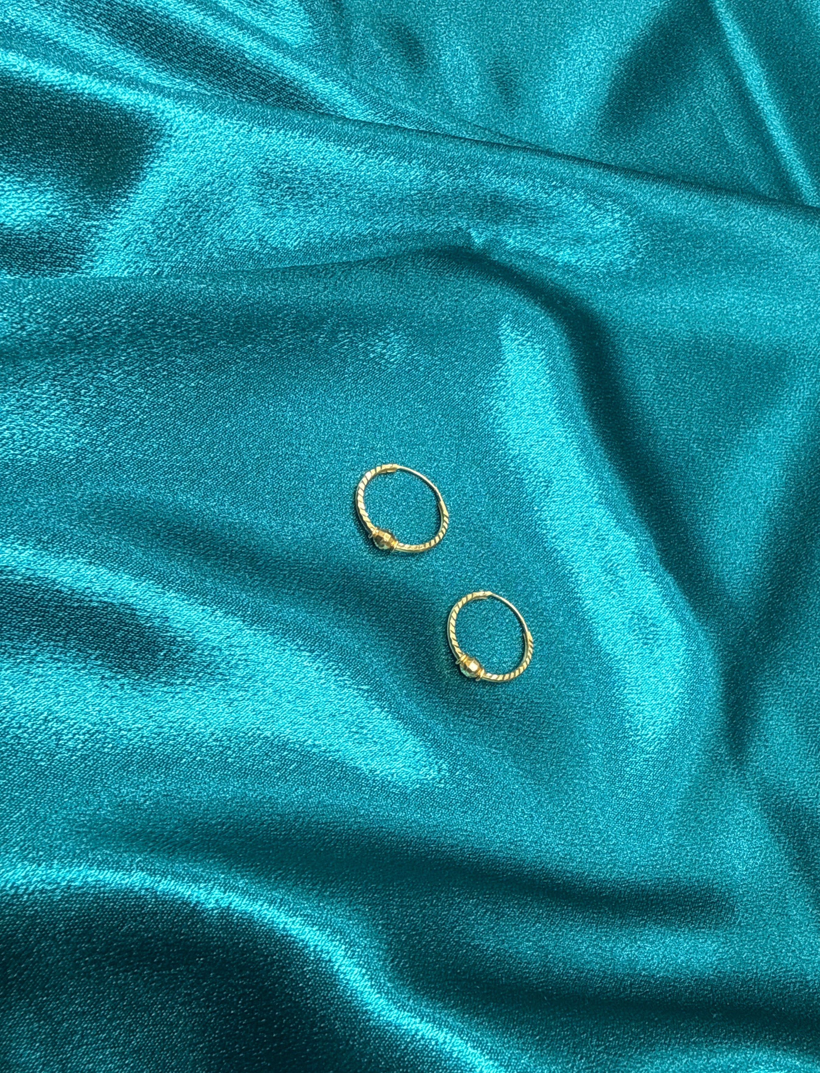 22K Gold Designer Hoops