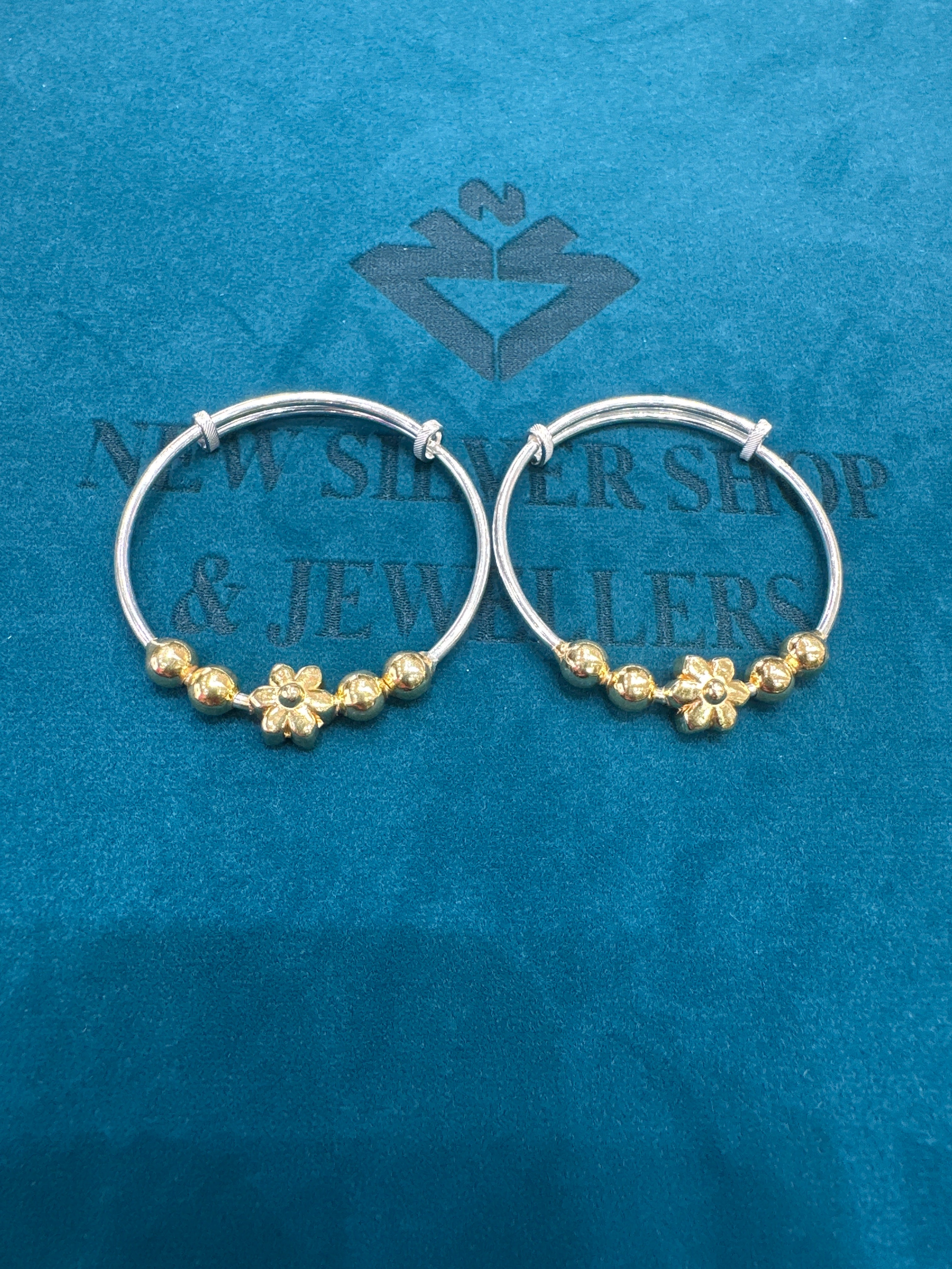Fancy Silver baby bangles