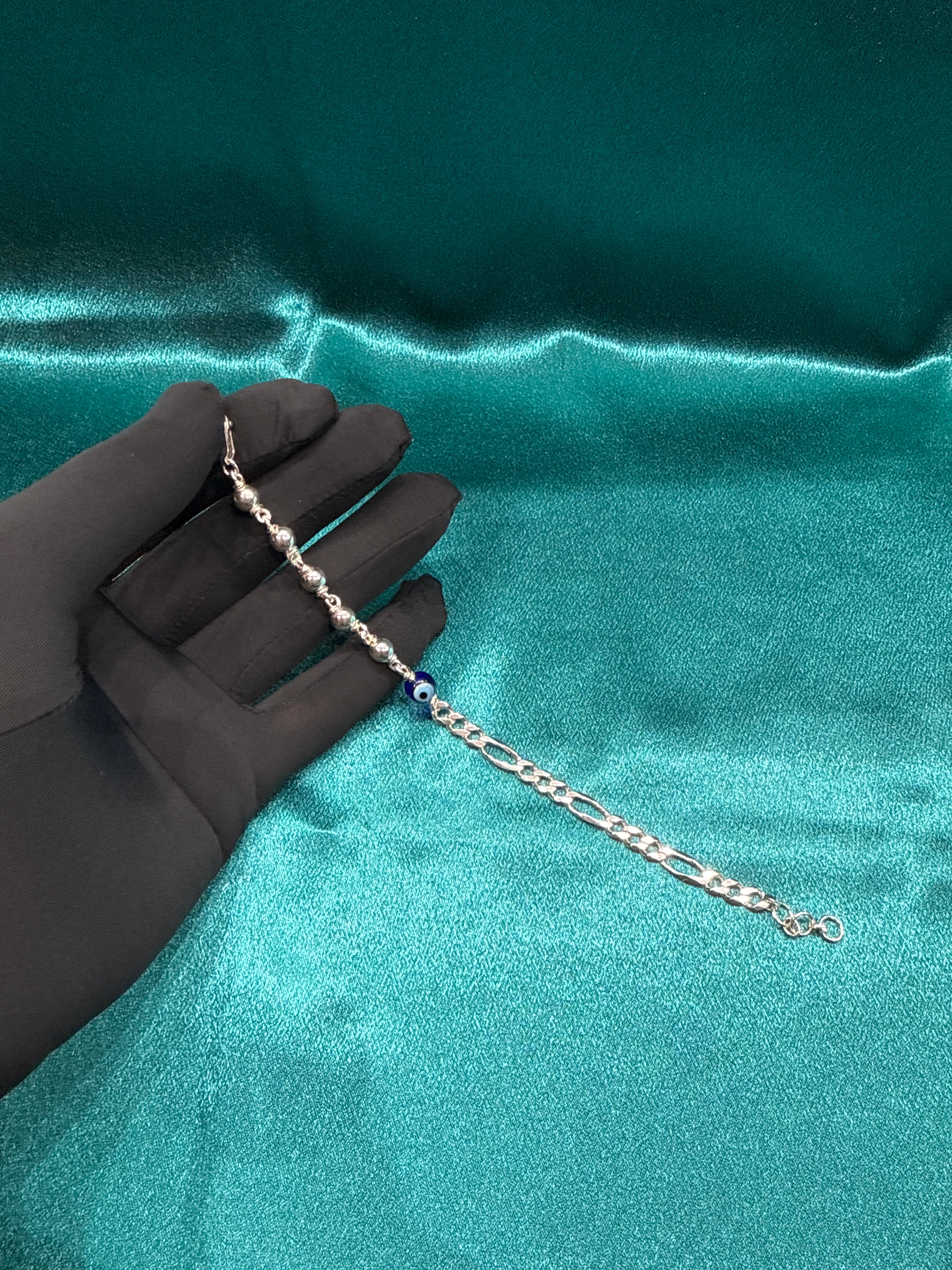 Men’s Evil Eye Figoro Link Silver 925 Bracelet (5mm)