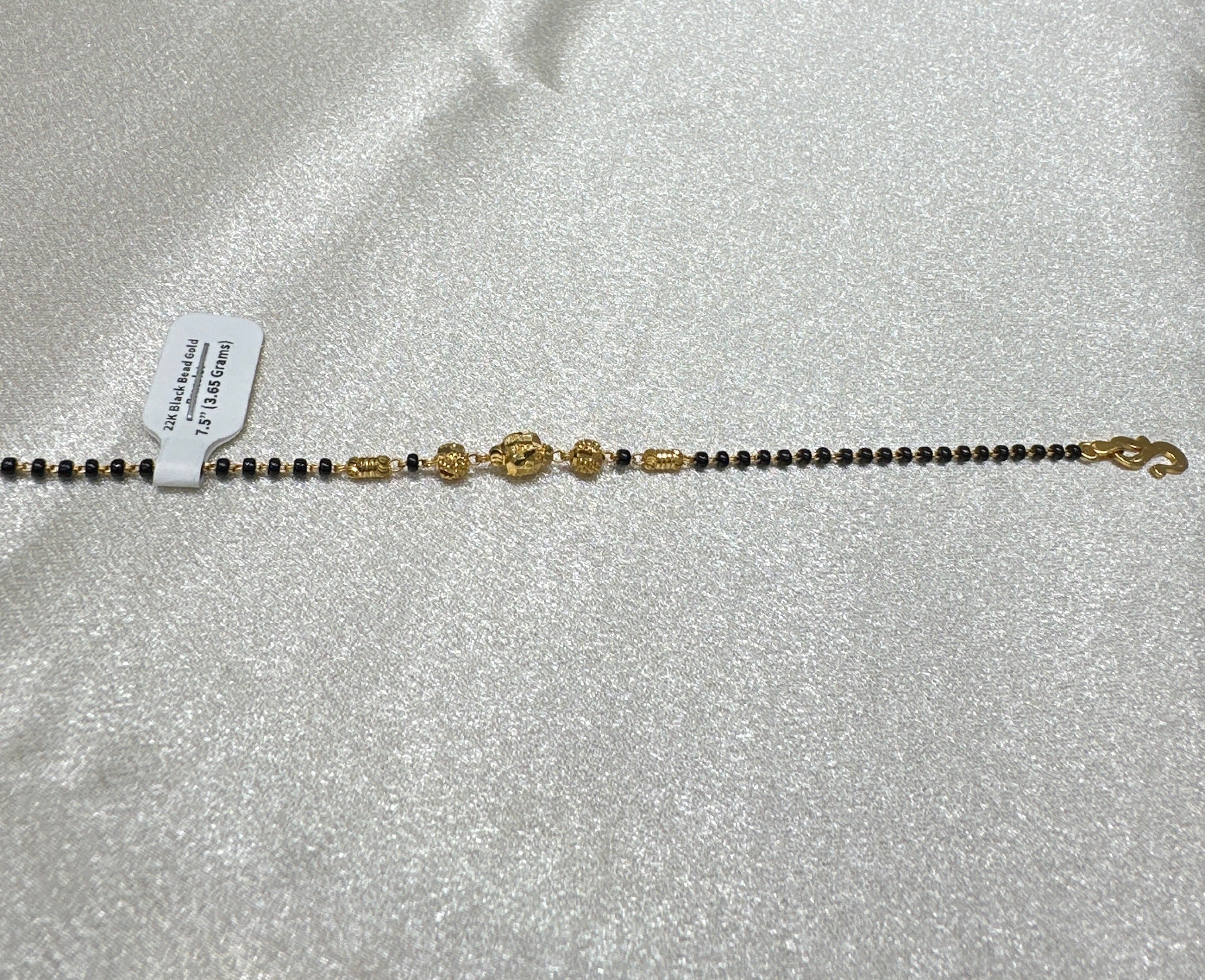 22K Black Bead Gold Bracelet
