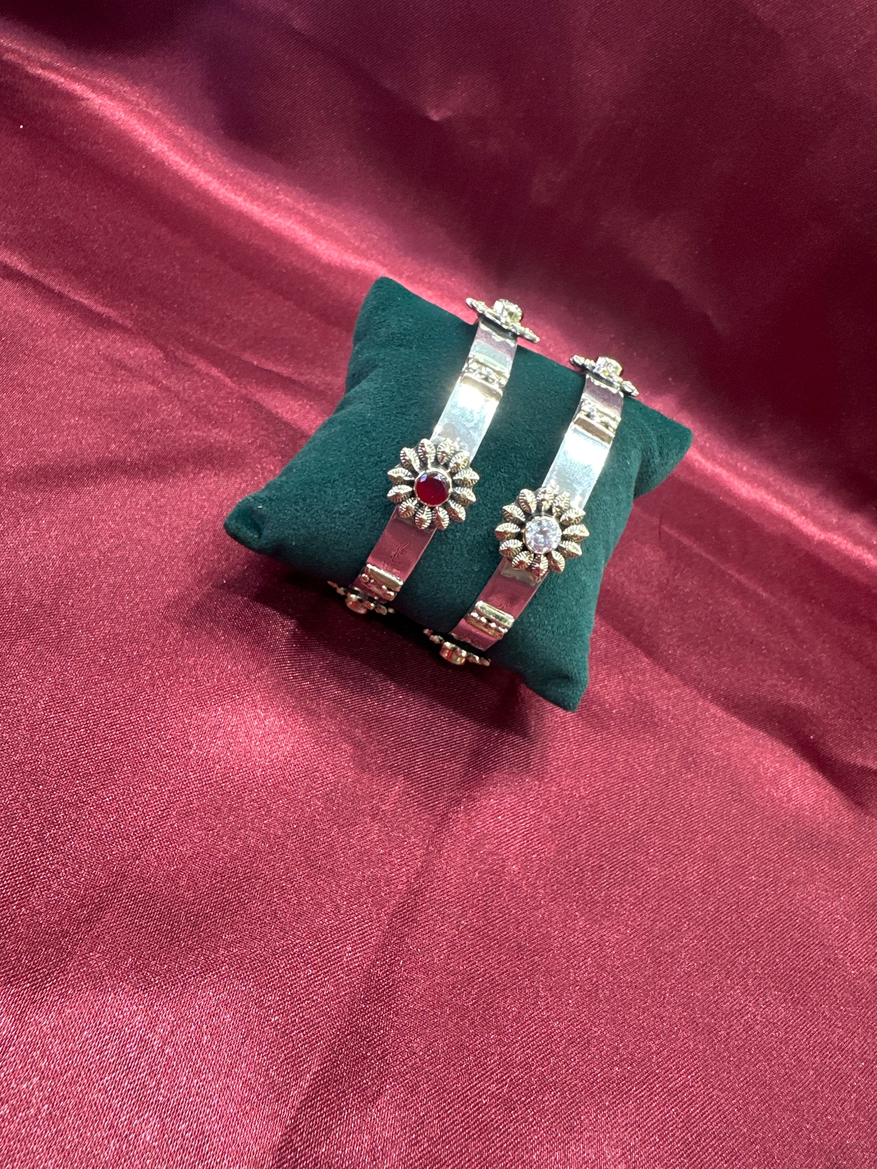Antique Style Designer Silver Bangles