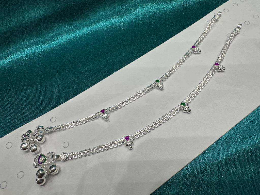 Fancy Silver baby anklet(Size: 4-5 year old)