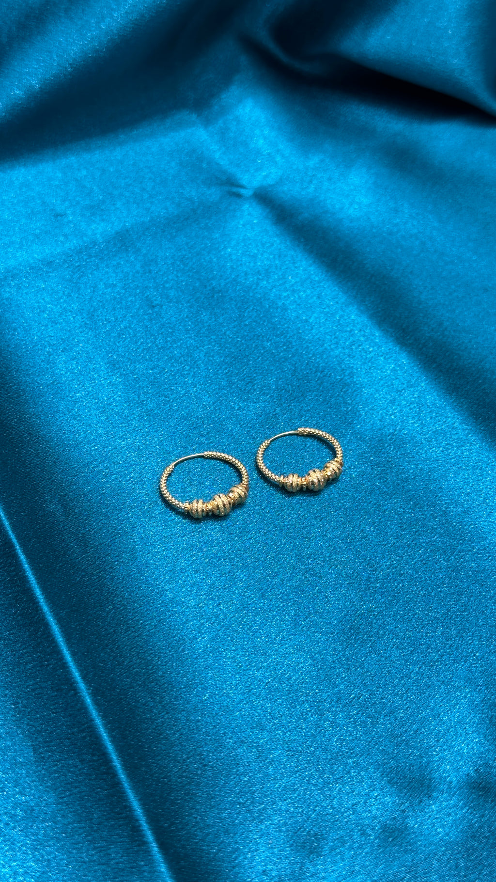 22K Gold Fancy Hoops With Designer Beads