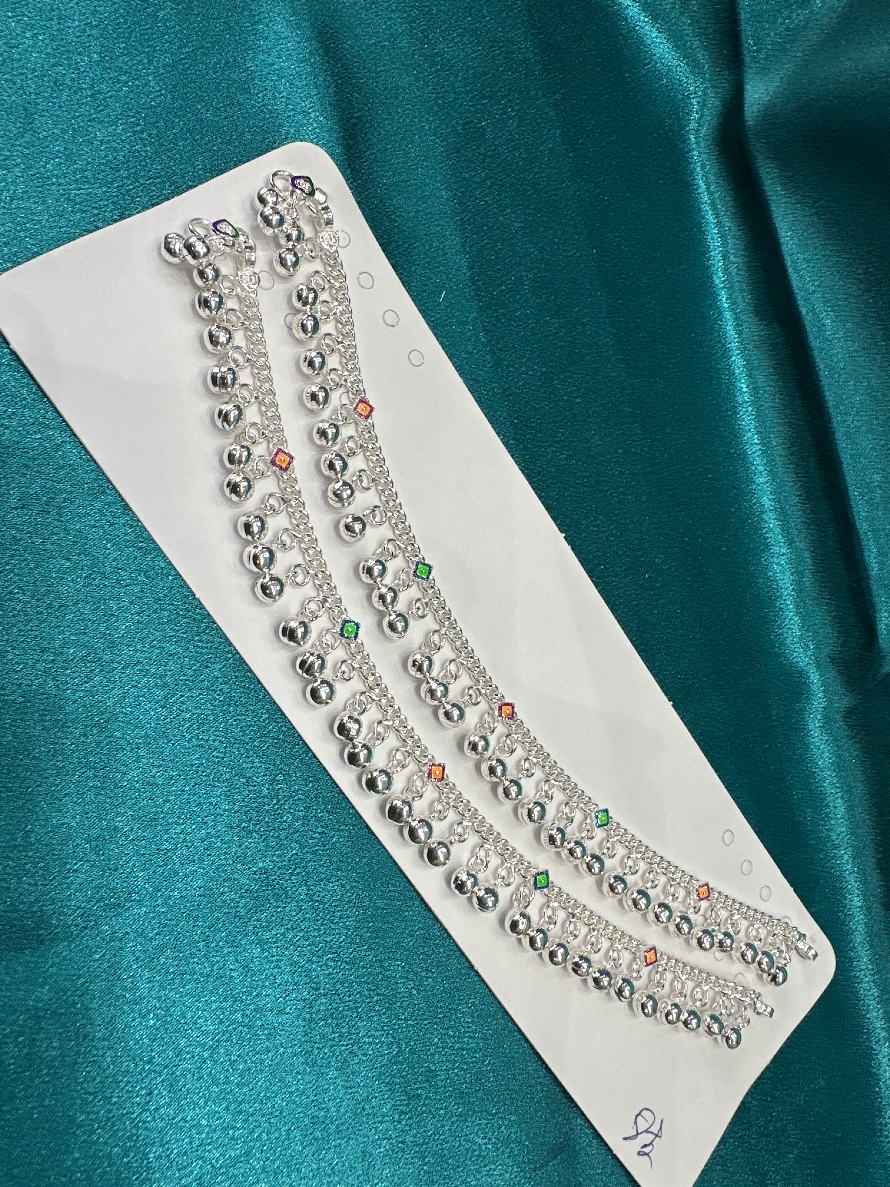 Fancy Silver baby anklet(Size: 12-13 year old)