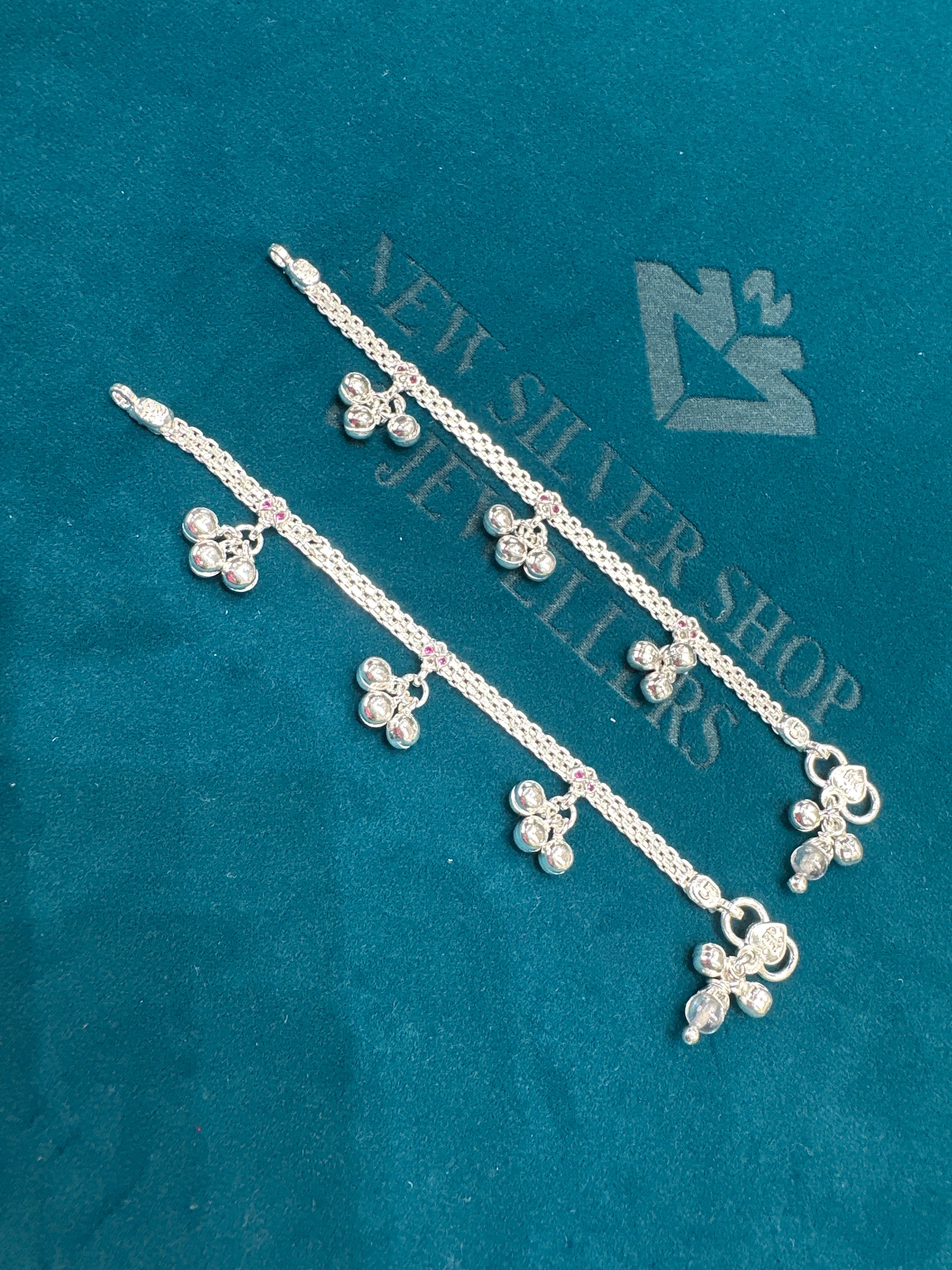 Fancy Silver baby anklet(Size: newborn - 1 year old)