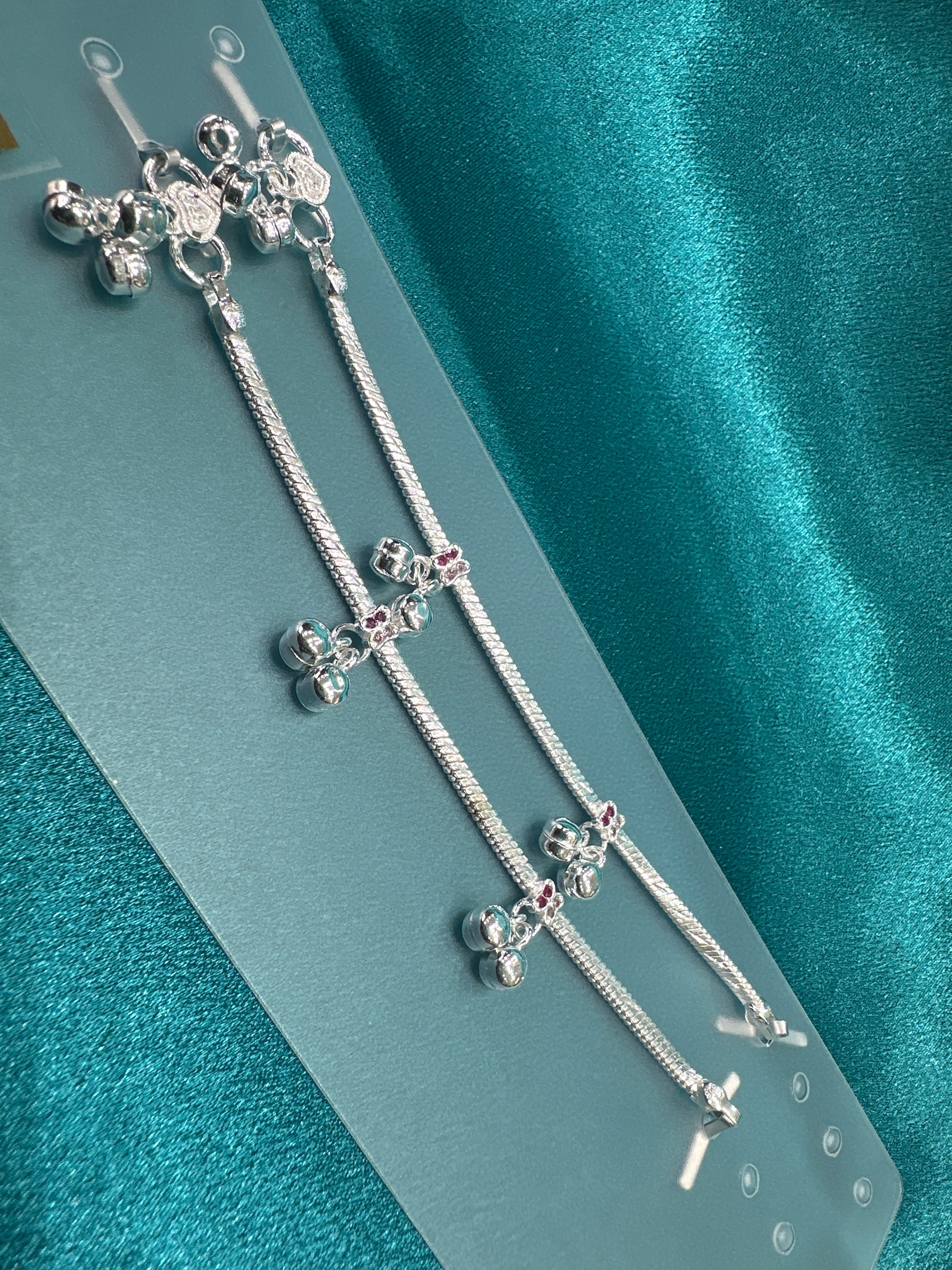 Fancy Silver baby anklet(Size: newborn - 1 year old)