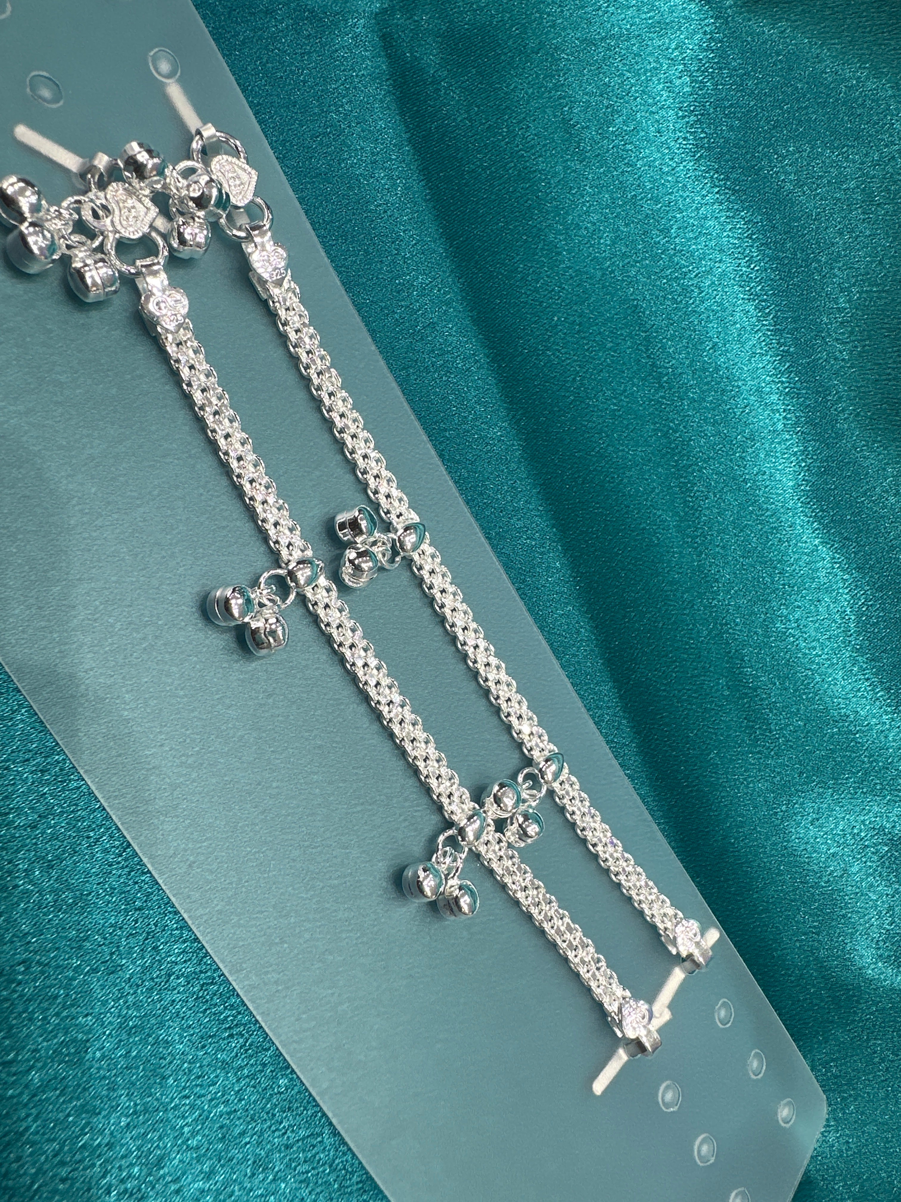 Fancy Silver baby anklet(Size: newborn - 1 year old)