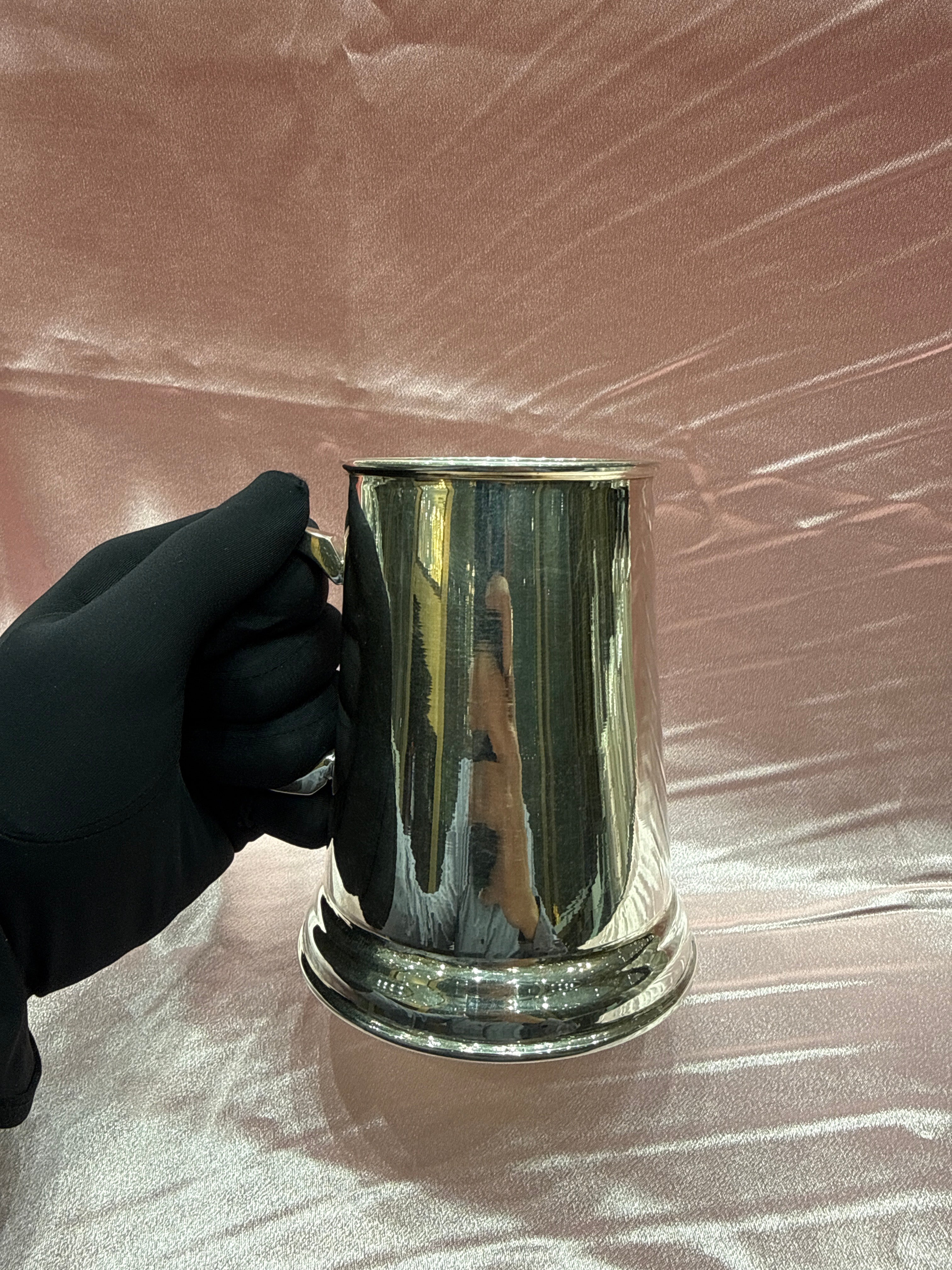 Heavy weight plain silver mug