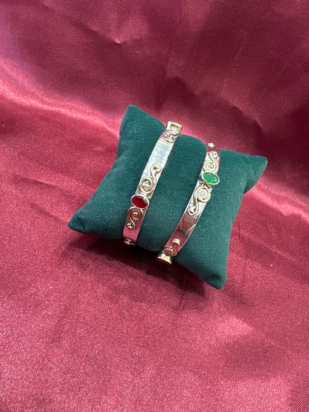 Antique Style Designer Silver Bangles
