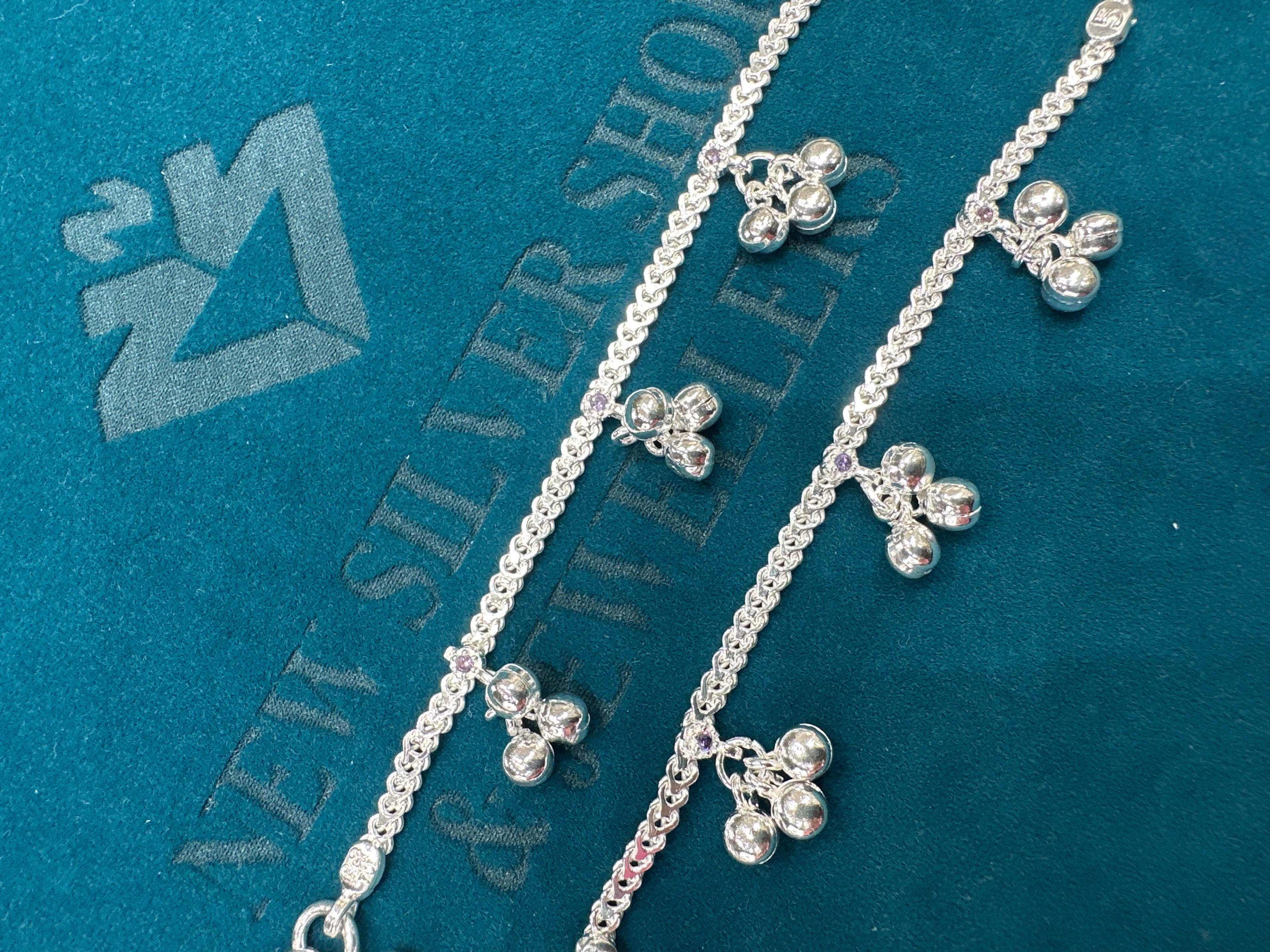 Fancy Silver baby anklet(Size: newborn - 1 year old)