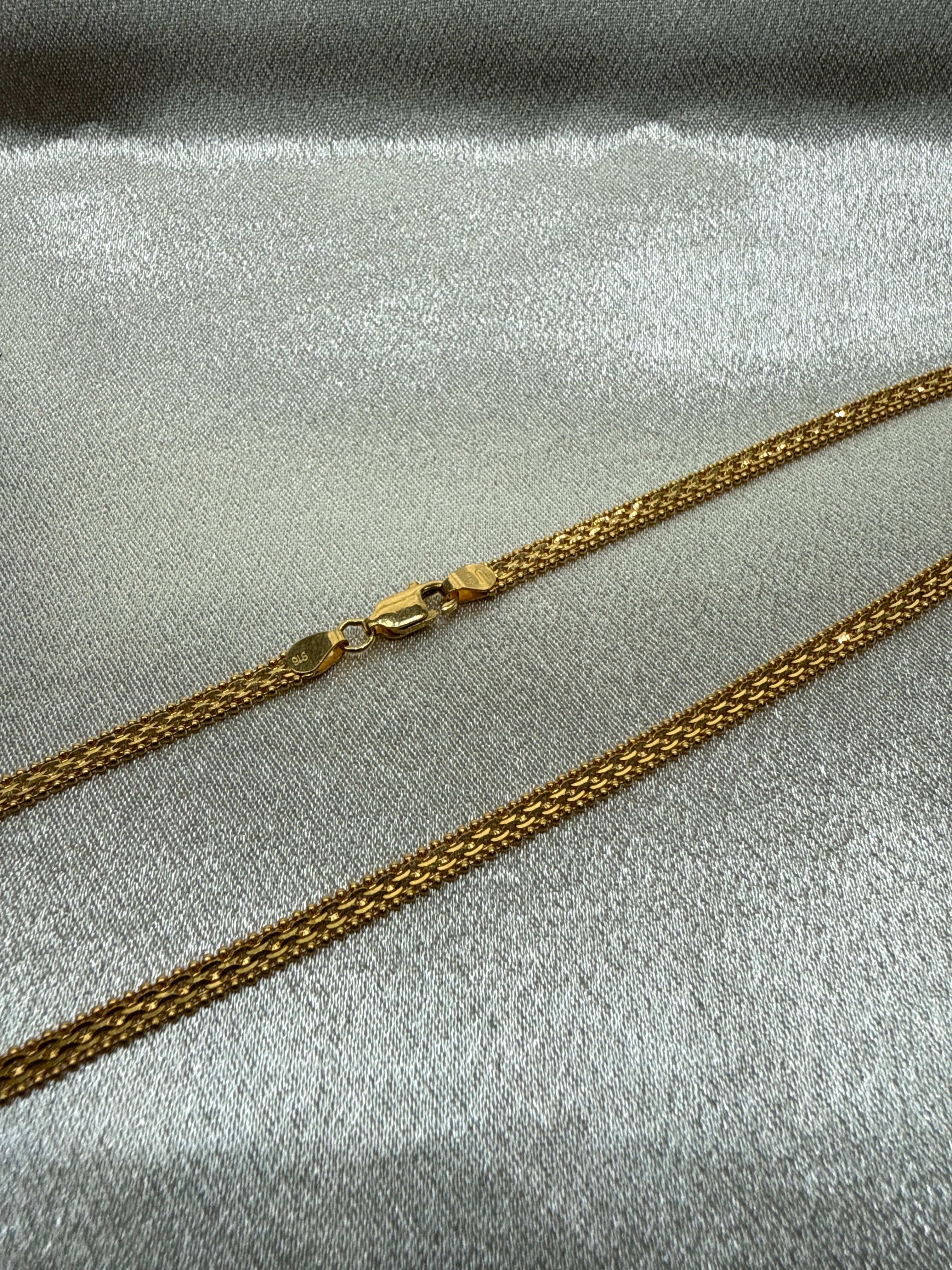 22K Gold Chain (Flat Popcorn Design)