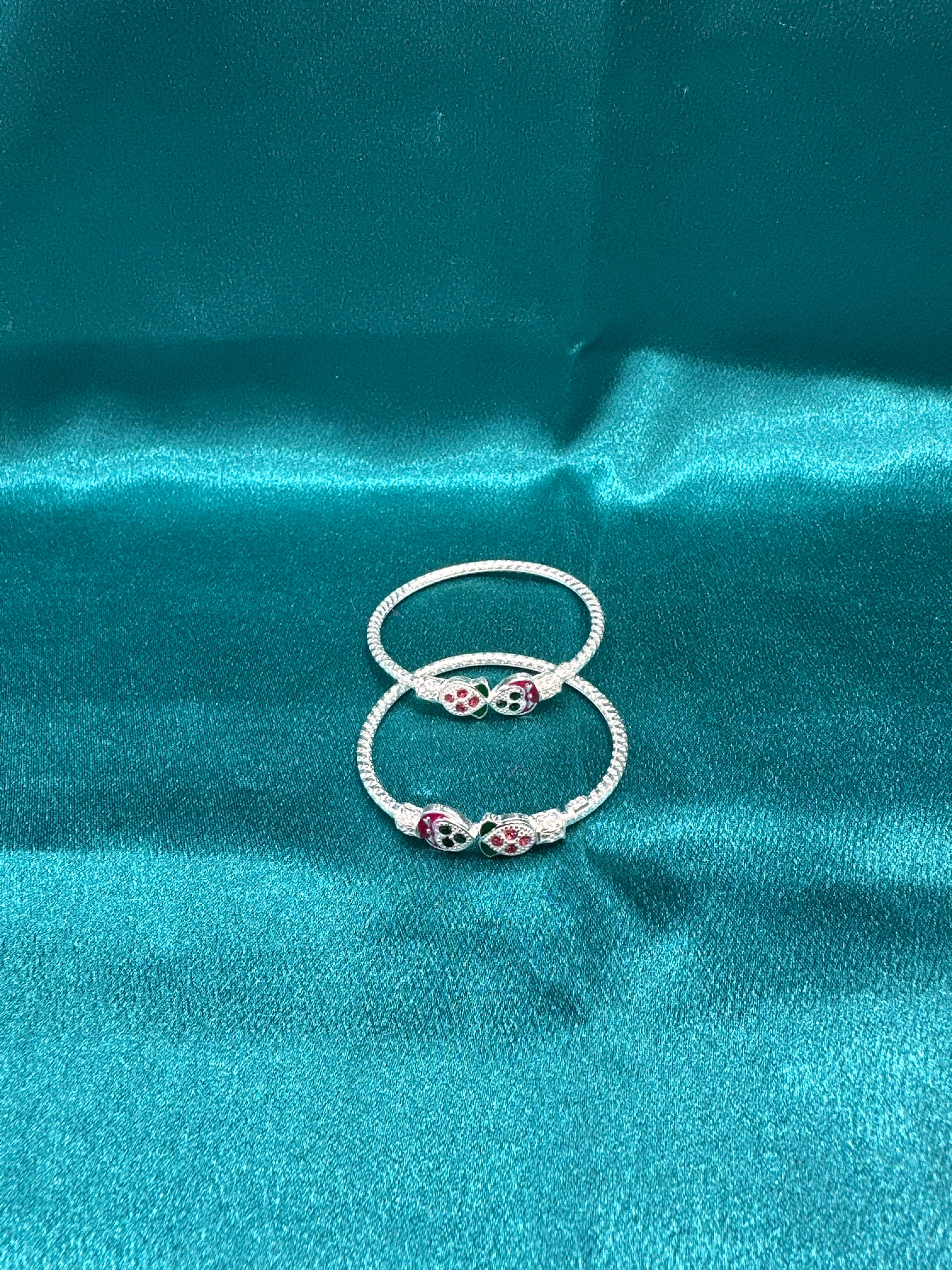 Fancy Silver baby bangles