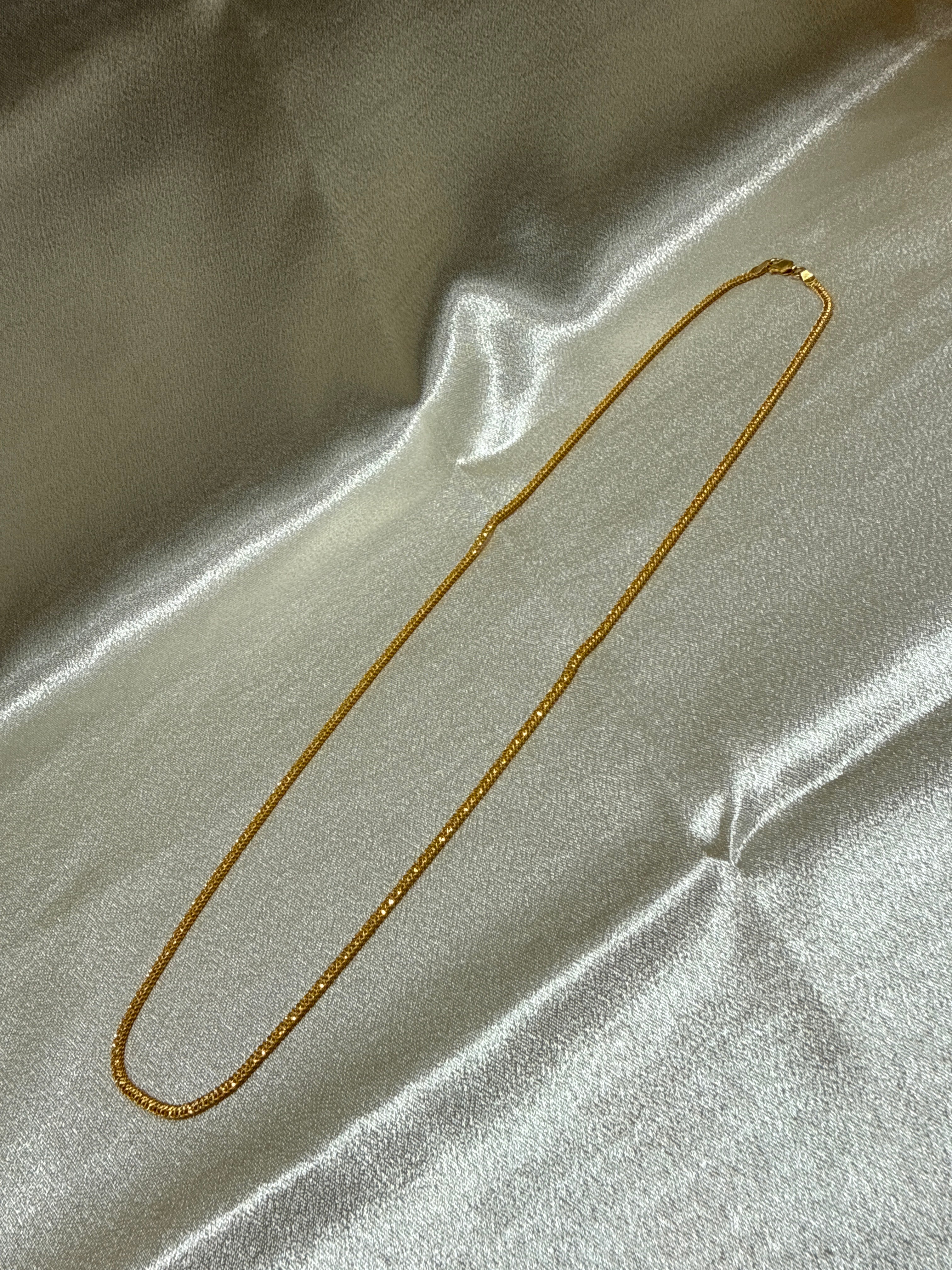 22K Gold Chain (Flat Popcorn Design)