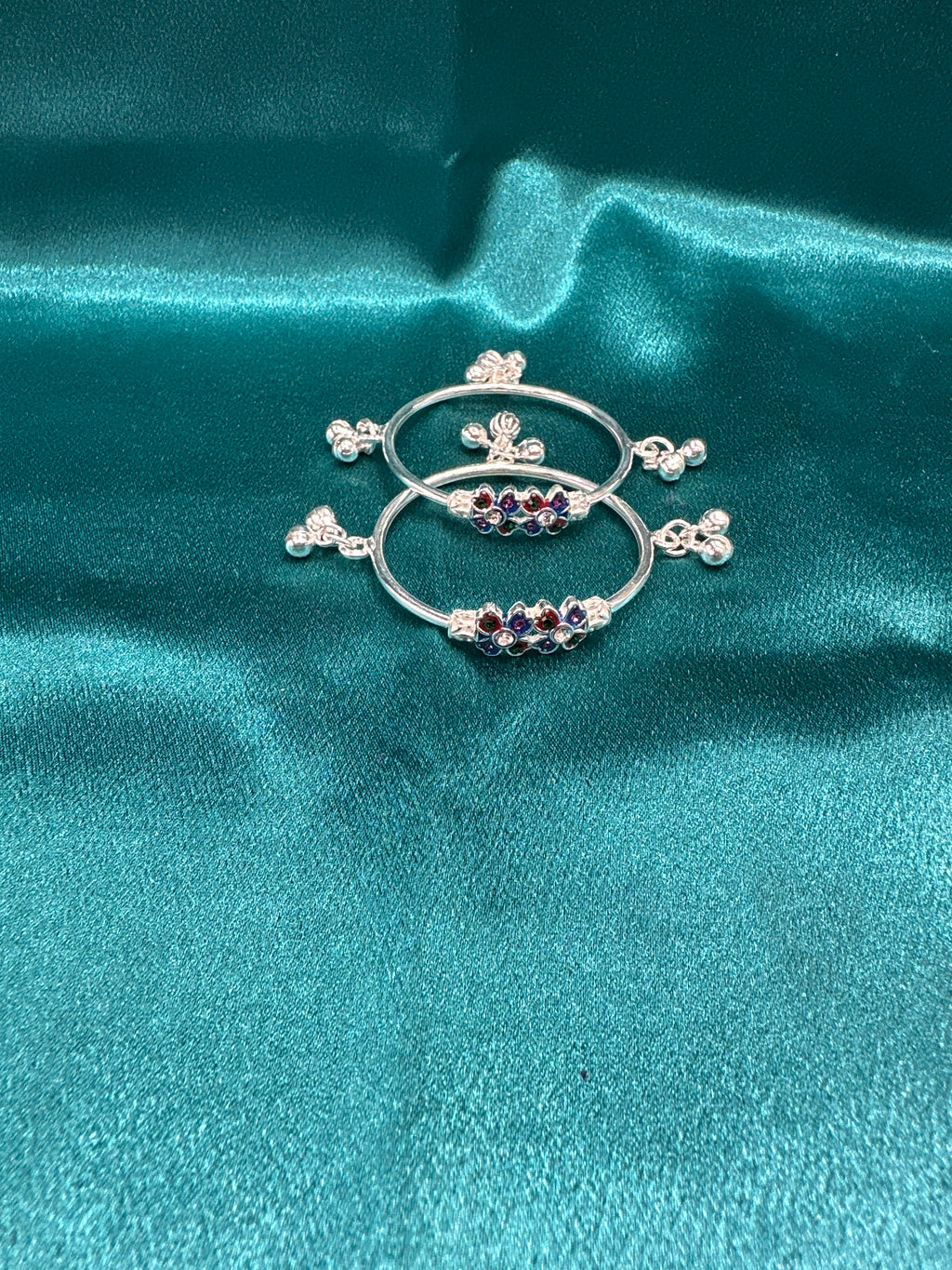 Fancy Silver baby bangles