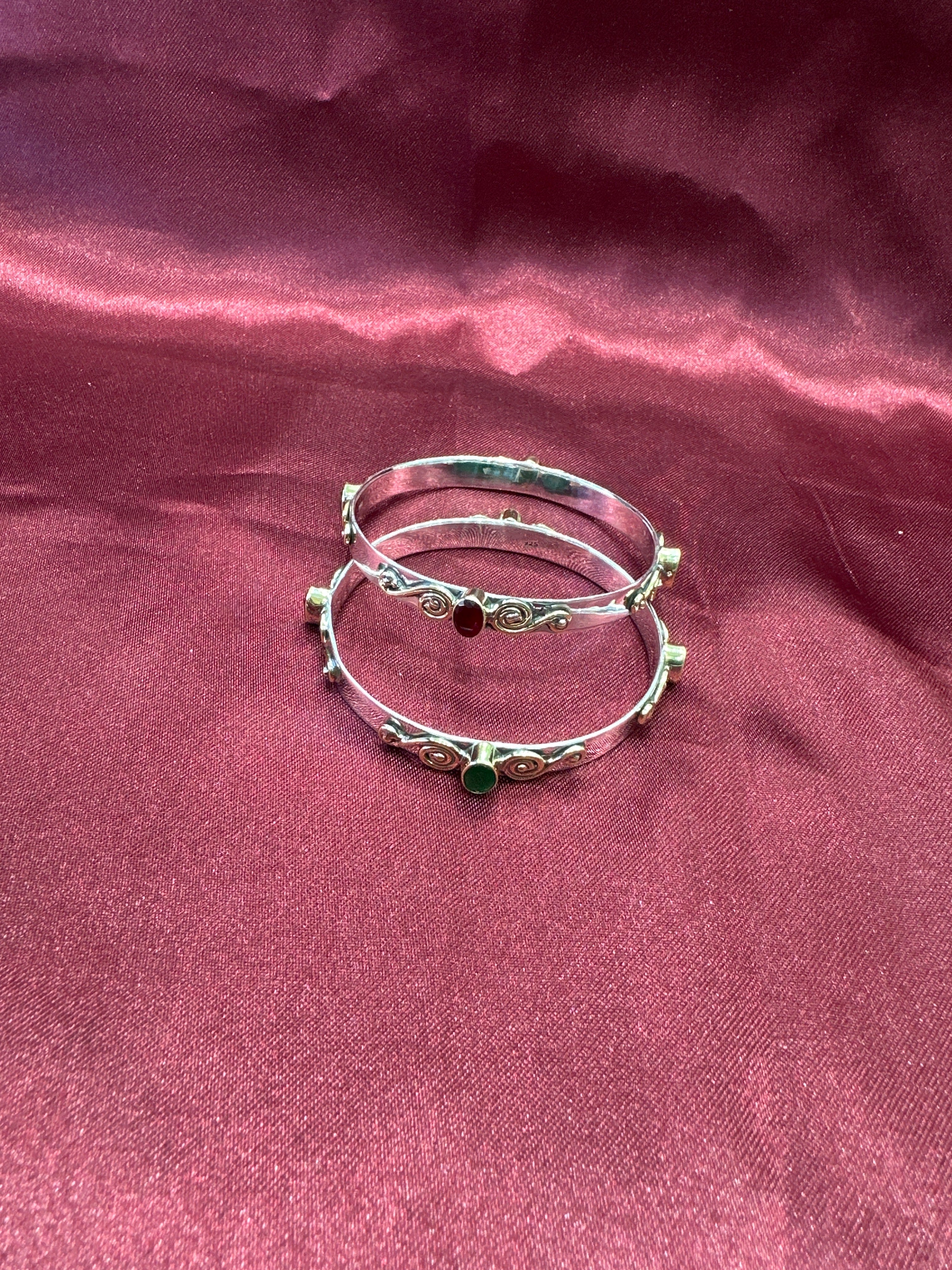 Antique Style Designer Silver Bangles