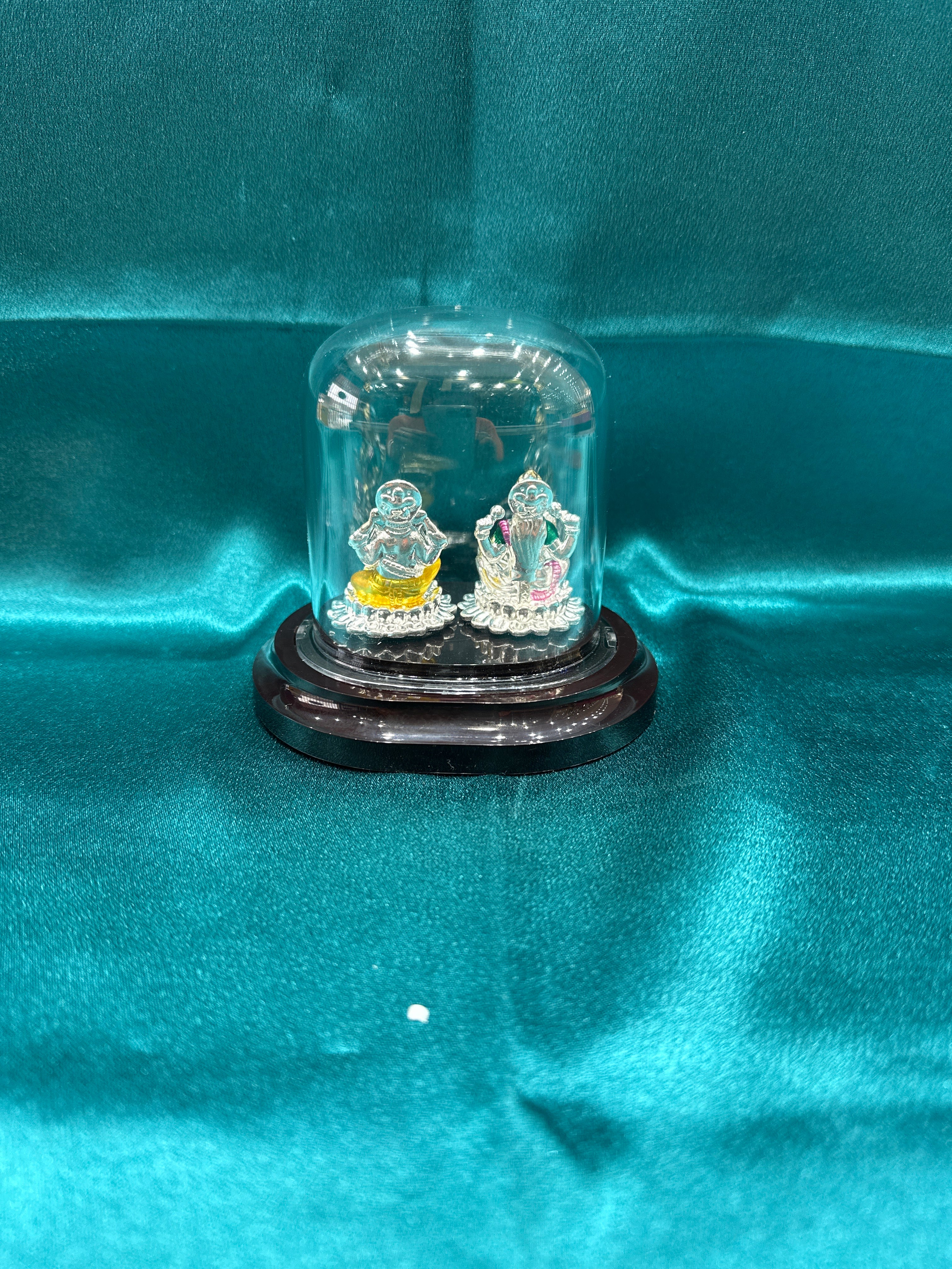Pure Silver Lakshmi Ganesh ji Idol (Murti)