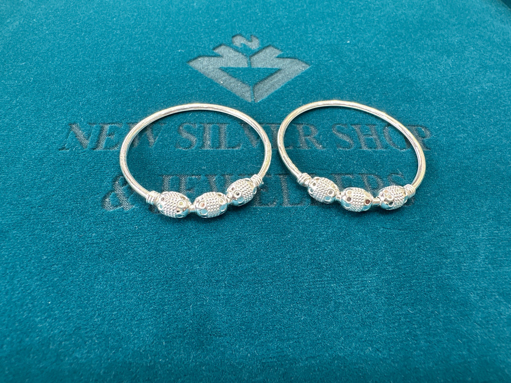 Fancy Silver baby bangles