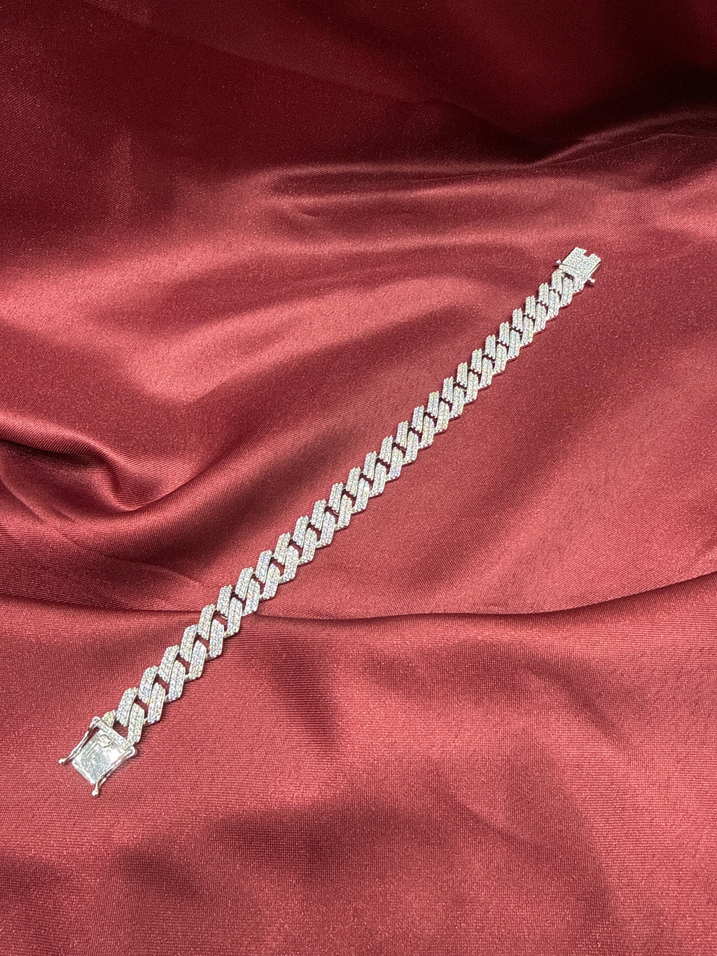 Men’s iced out silver 925 bracelet w/ CZ diamonds (14mm)