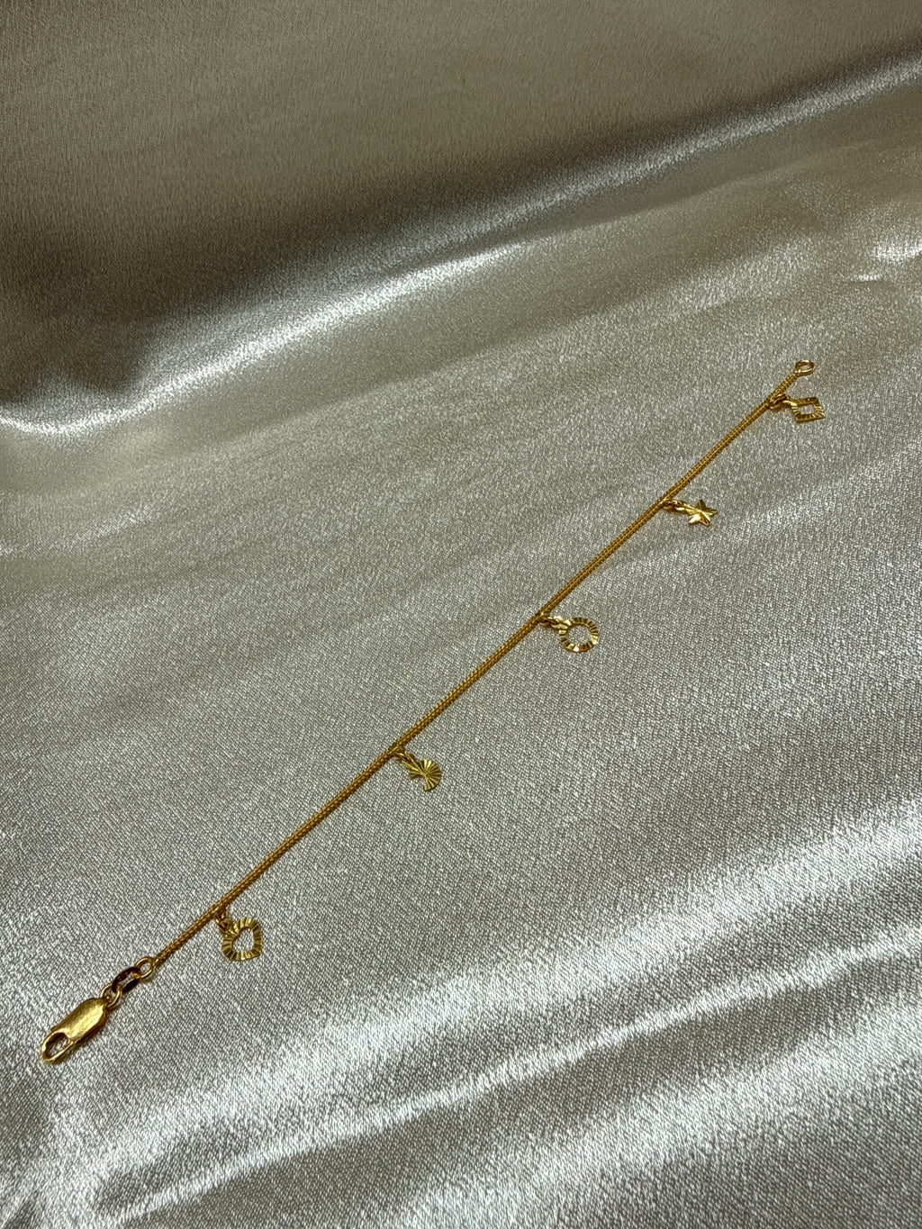 22k Gold Bracelet With Hanging Charms