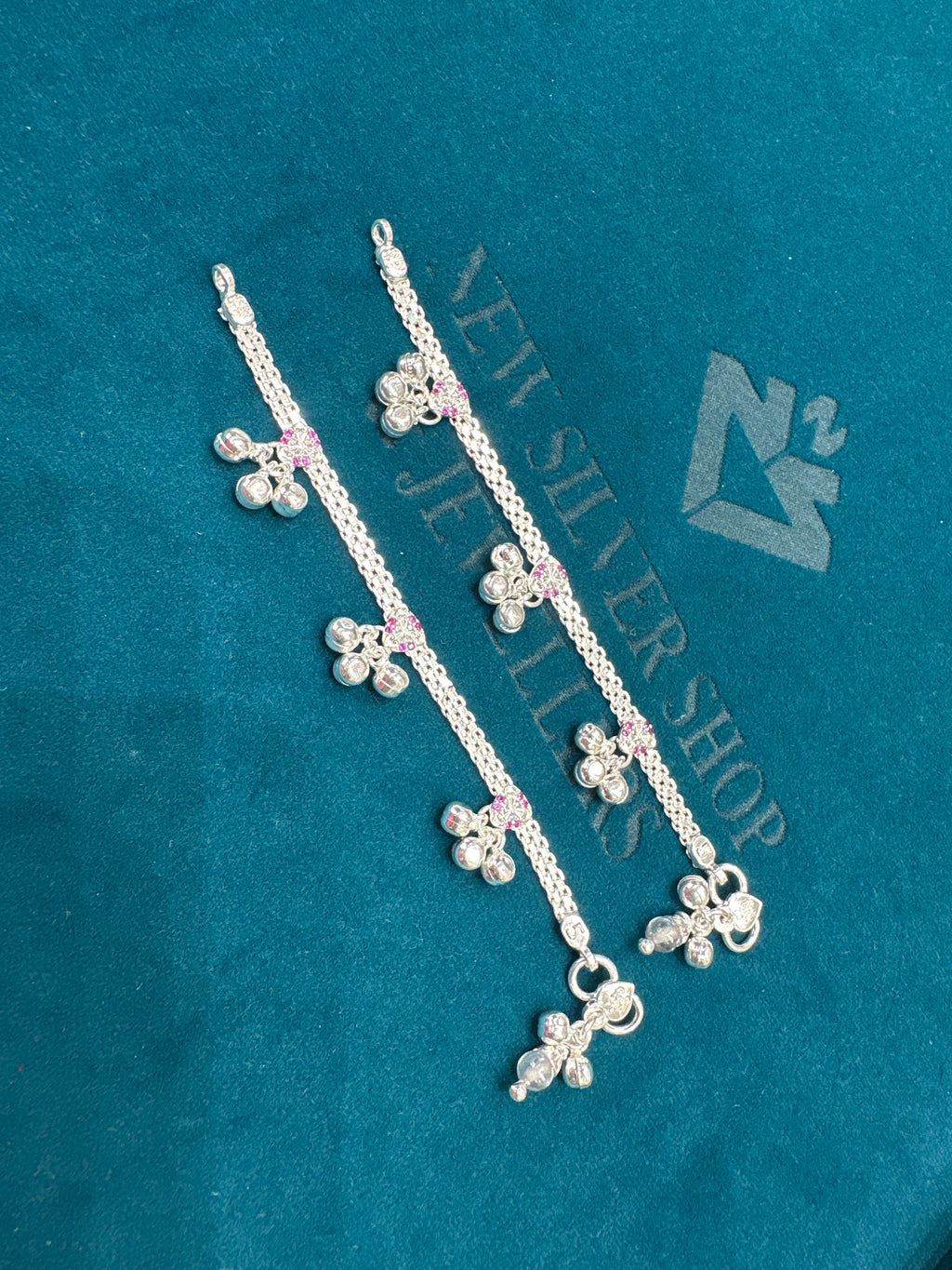 Fancy Silver baby anklet(Size: newborn - 1 year old)