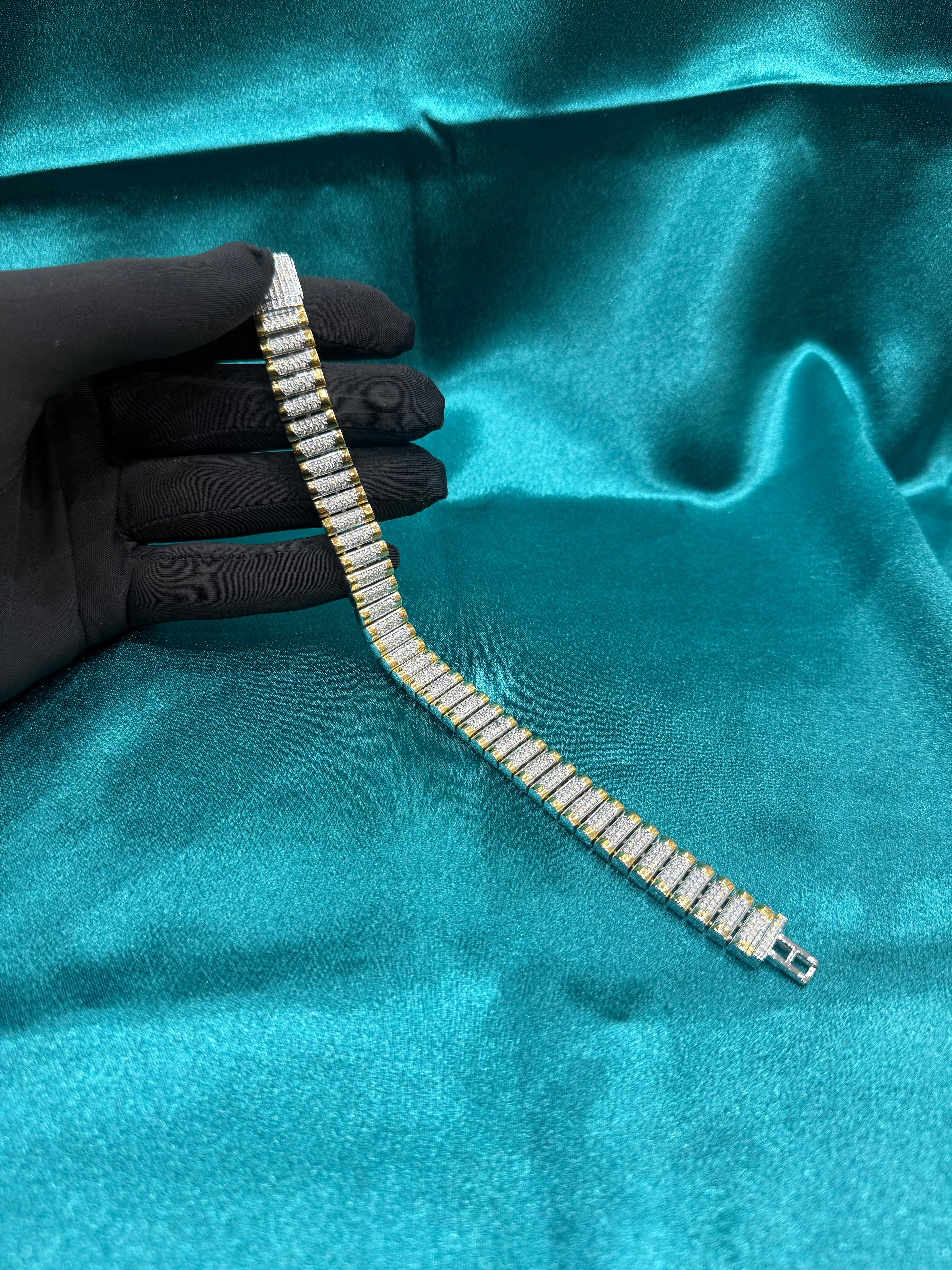 Men’s Gold Plated Silver 925 w/ CZ diamonds (12mm)