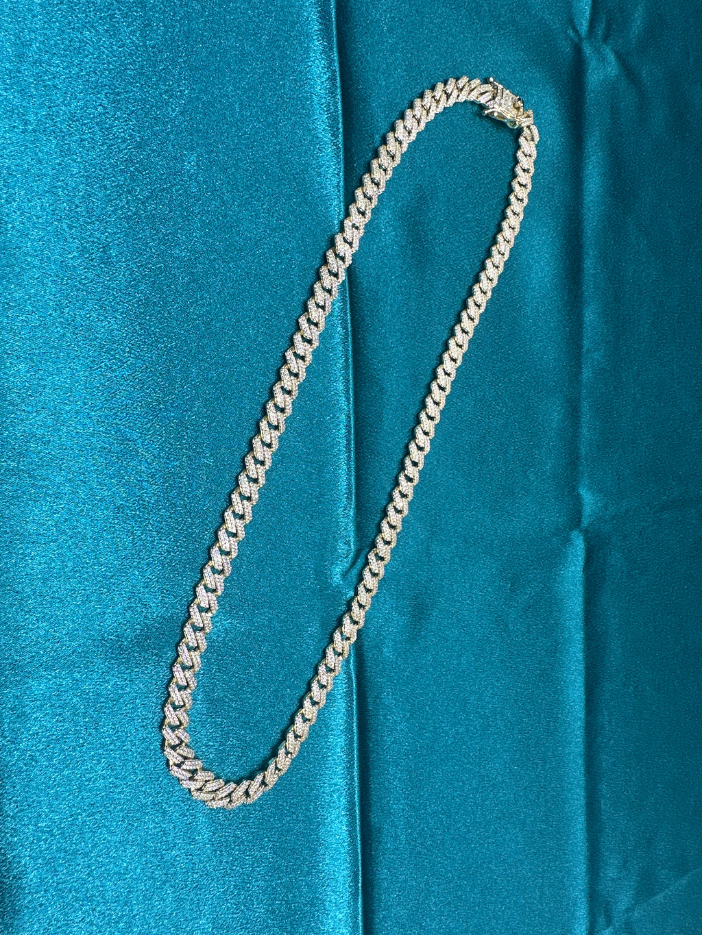 Men’s silver gold plating iced out silver 925 chain with CZ diamonds (9mm)