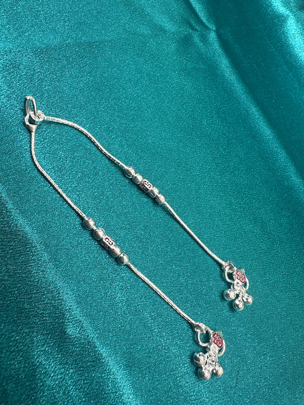 Fancy Silver baby anklet(Size: newborn - 1 year old)
