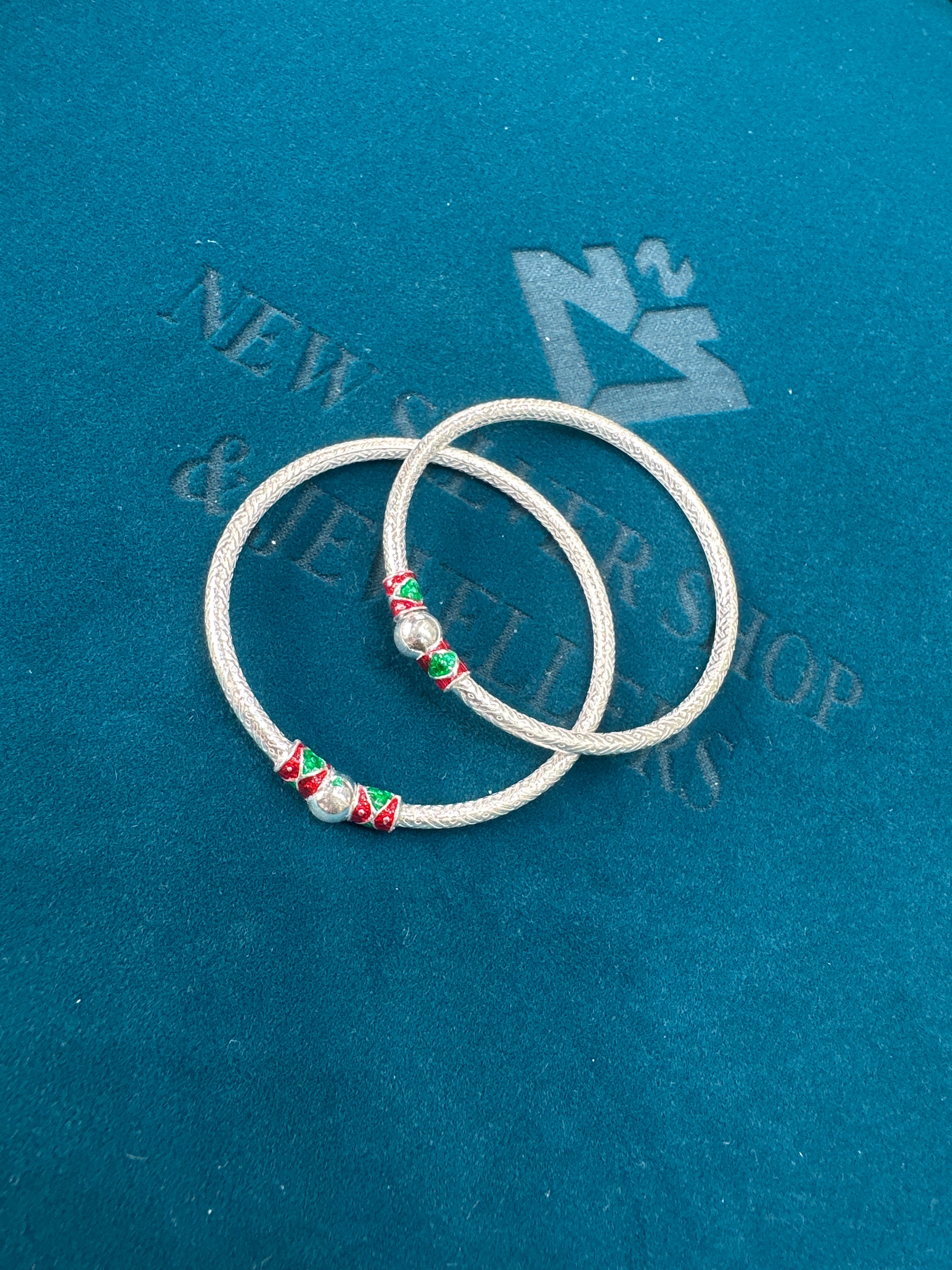 Fancy Silver baby bangles