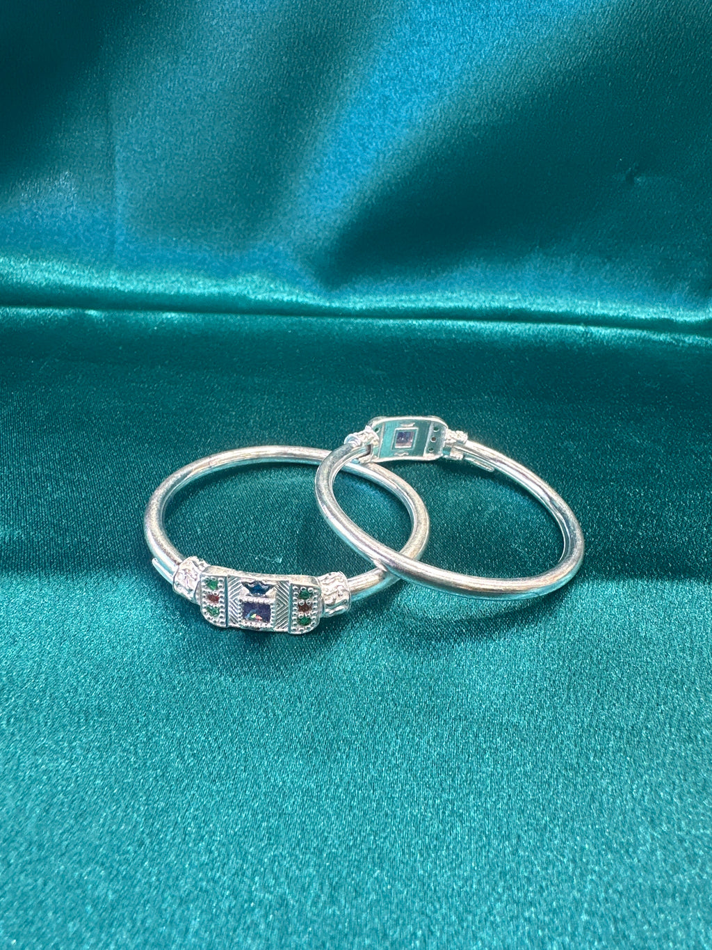 Fancy Silver baby bangles