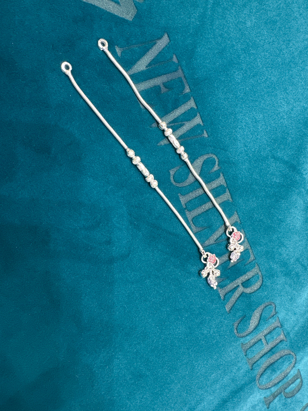 Baby fancy silver anklets (Size: 2-3 year old)