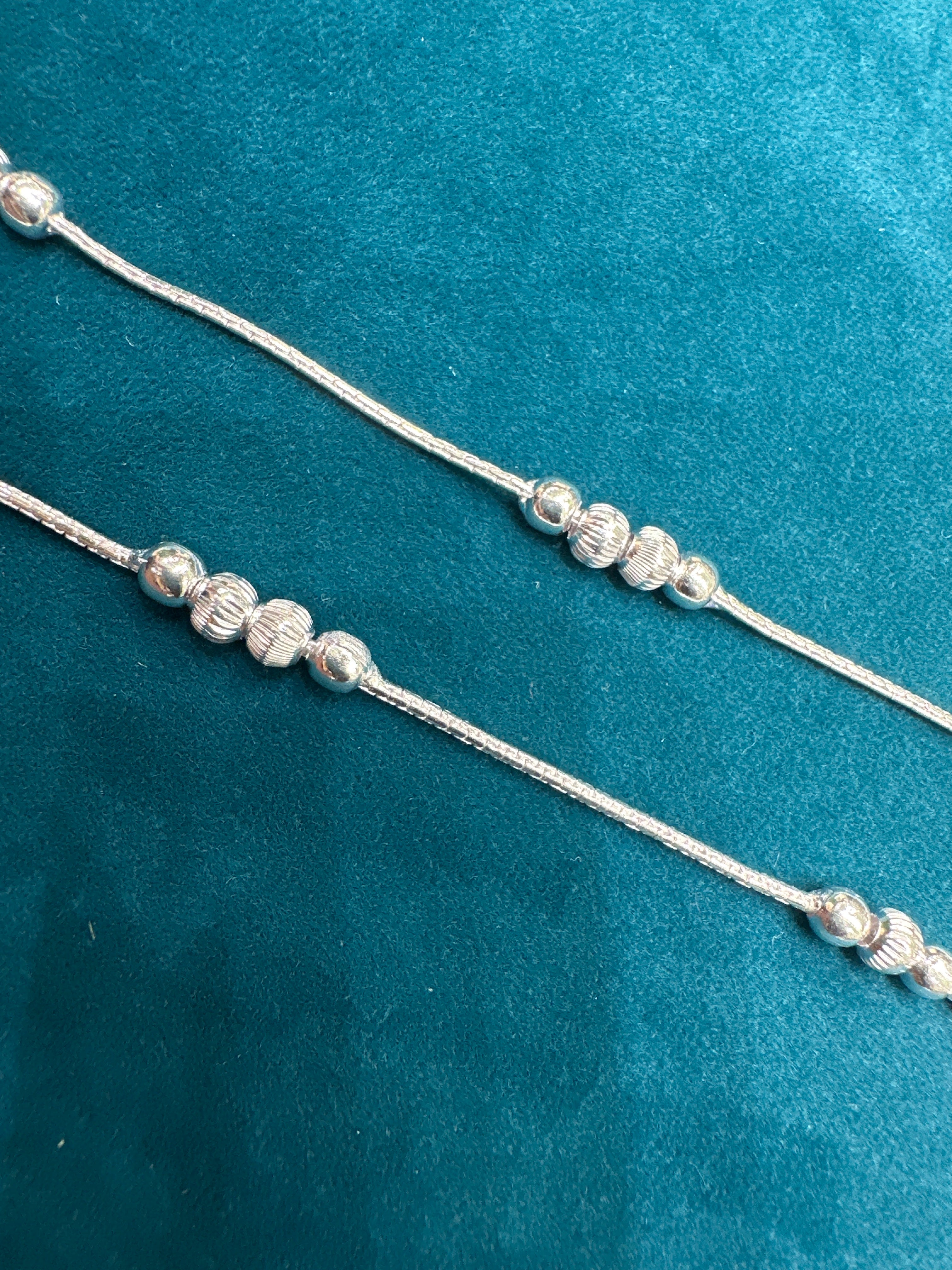 Baby fancy silver anklets (Size: 2-3 year old)