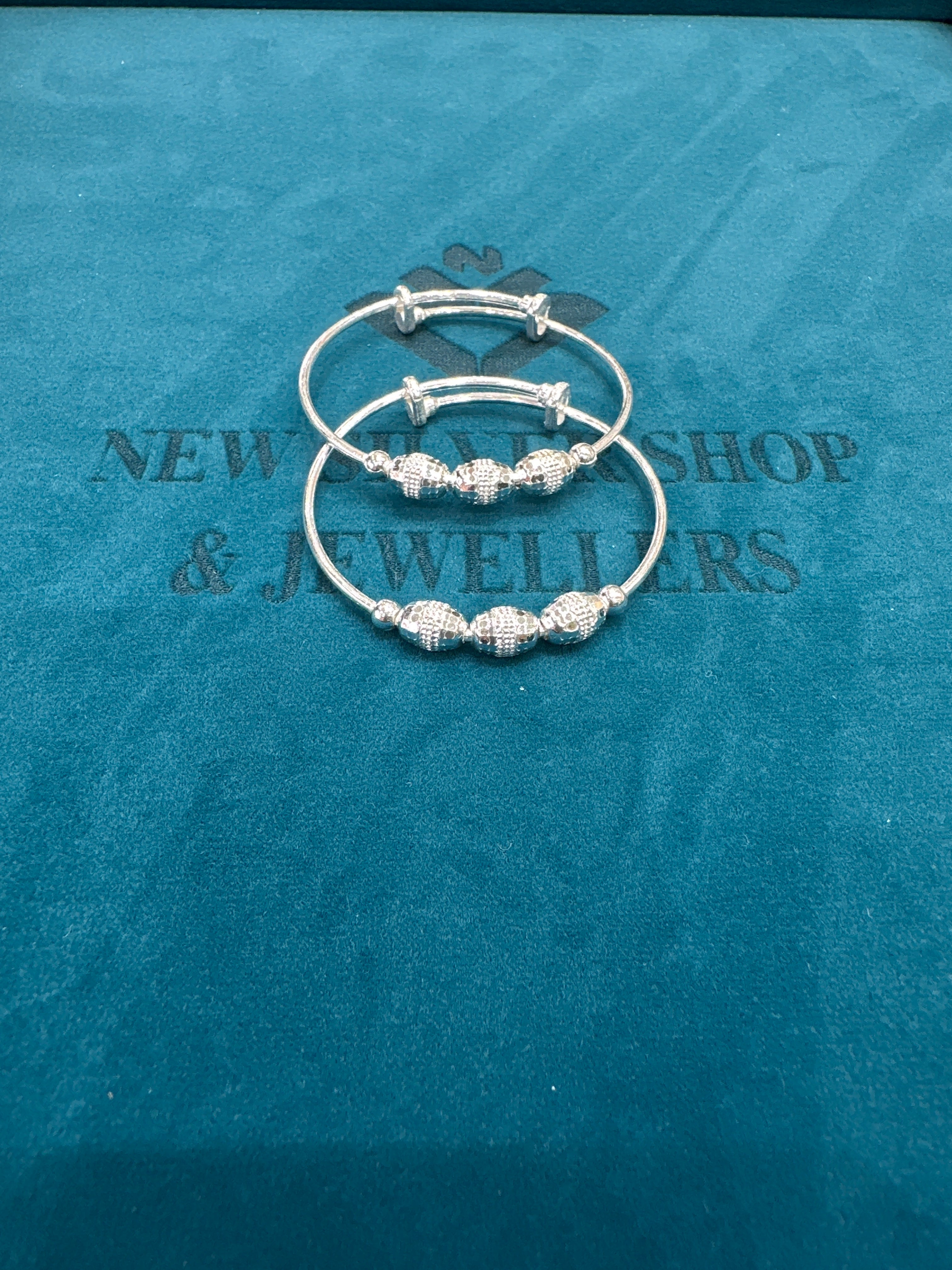 Fancy Silver baby bangles