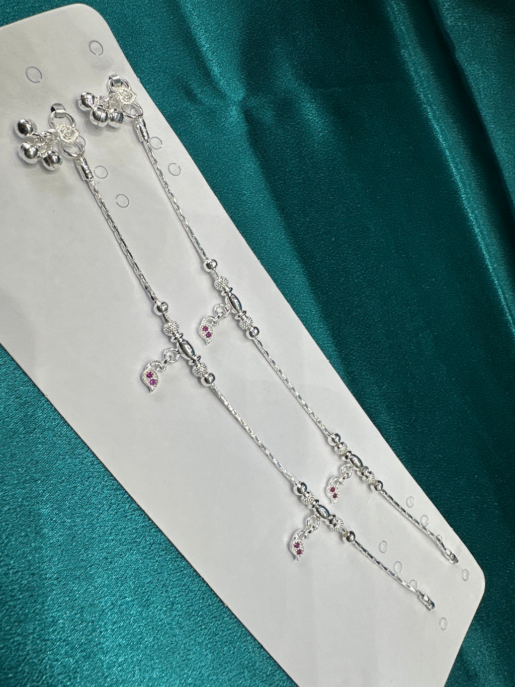Fancy Silver baby anklet(Size: 10- 12 year old)