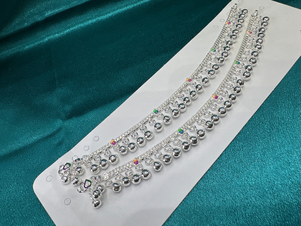Fancy Silver baby anklet(Size: 10- 12 year old)
