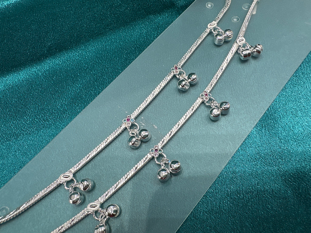 Fancy Silver baby anklet(Size: 6-9 year old)
