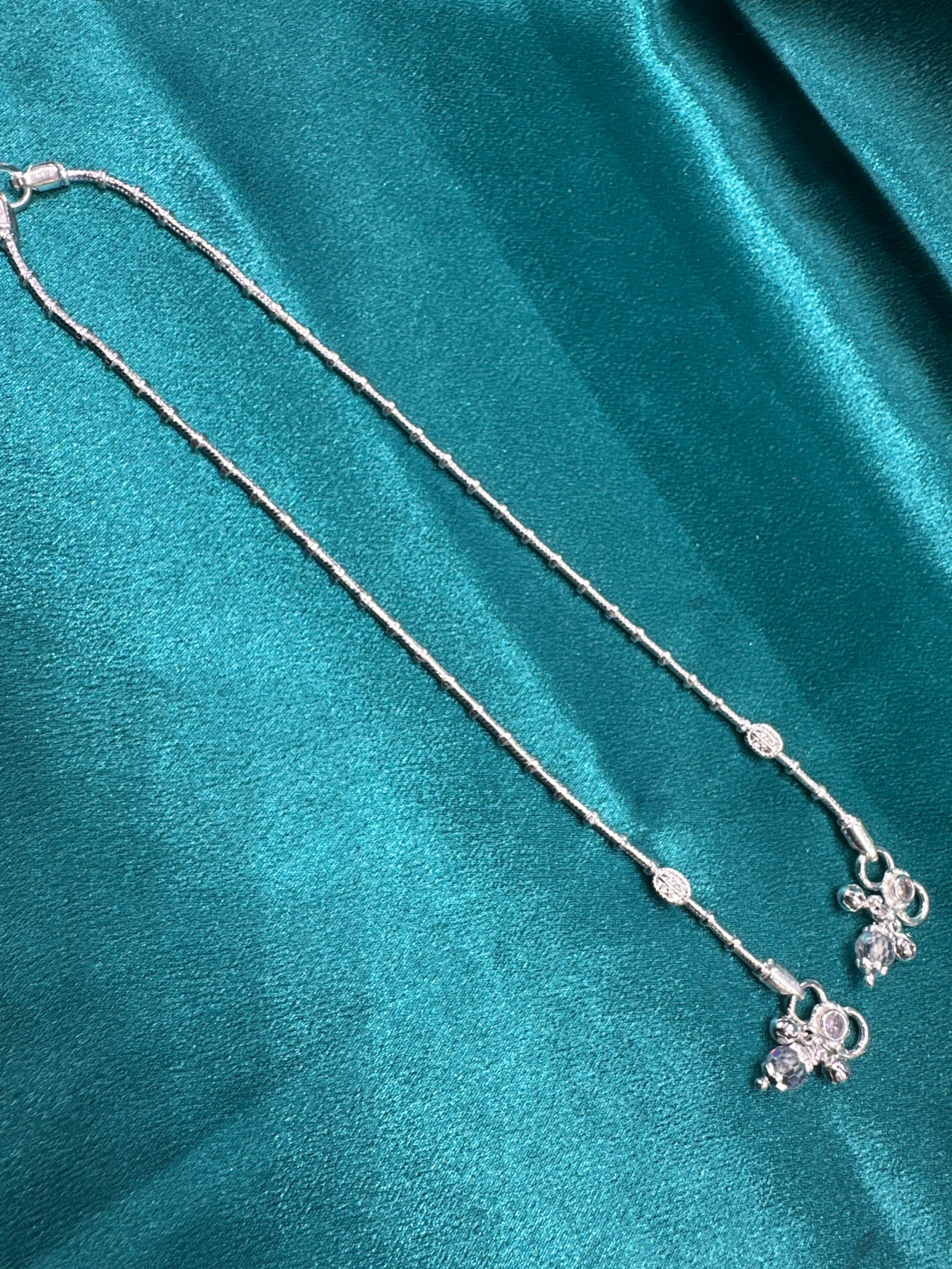 Fancy Silver baby anklet(Size: 12-13 year old)