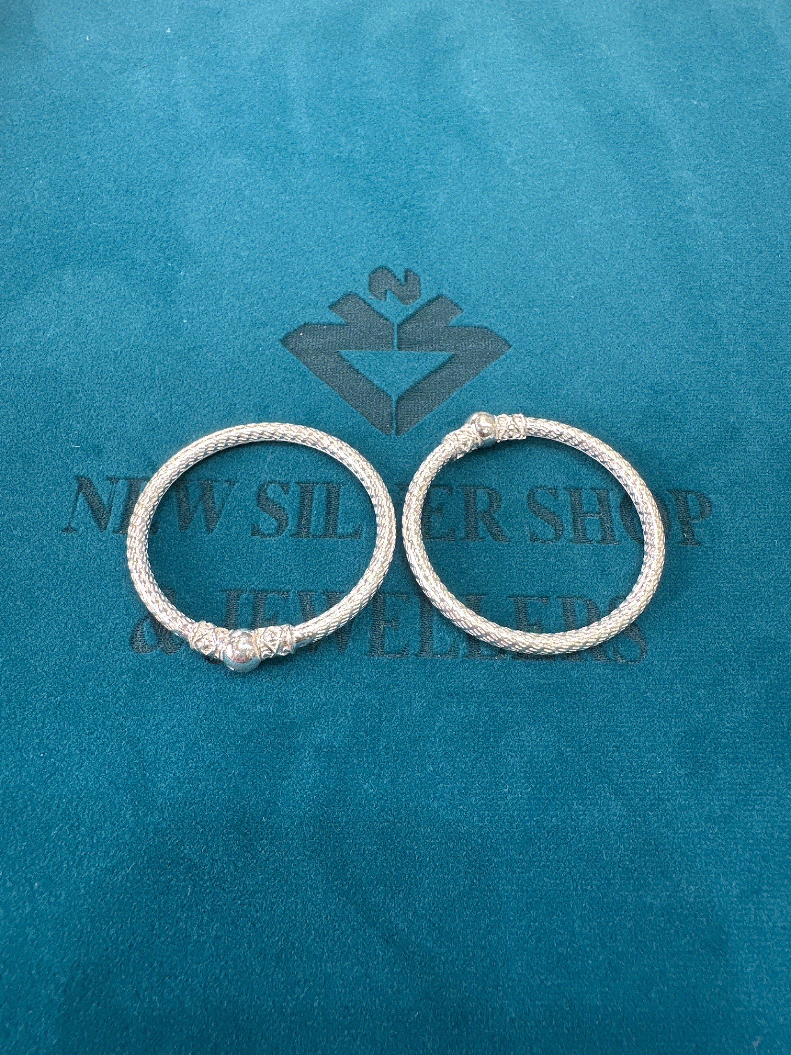 Fancy Silver baby bangles