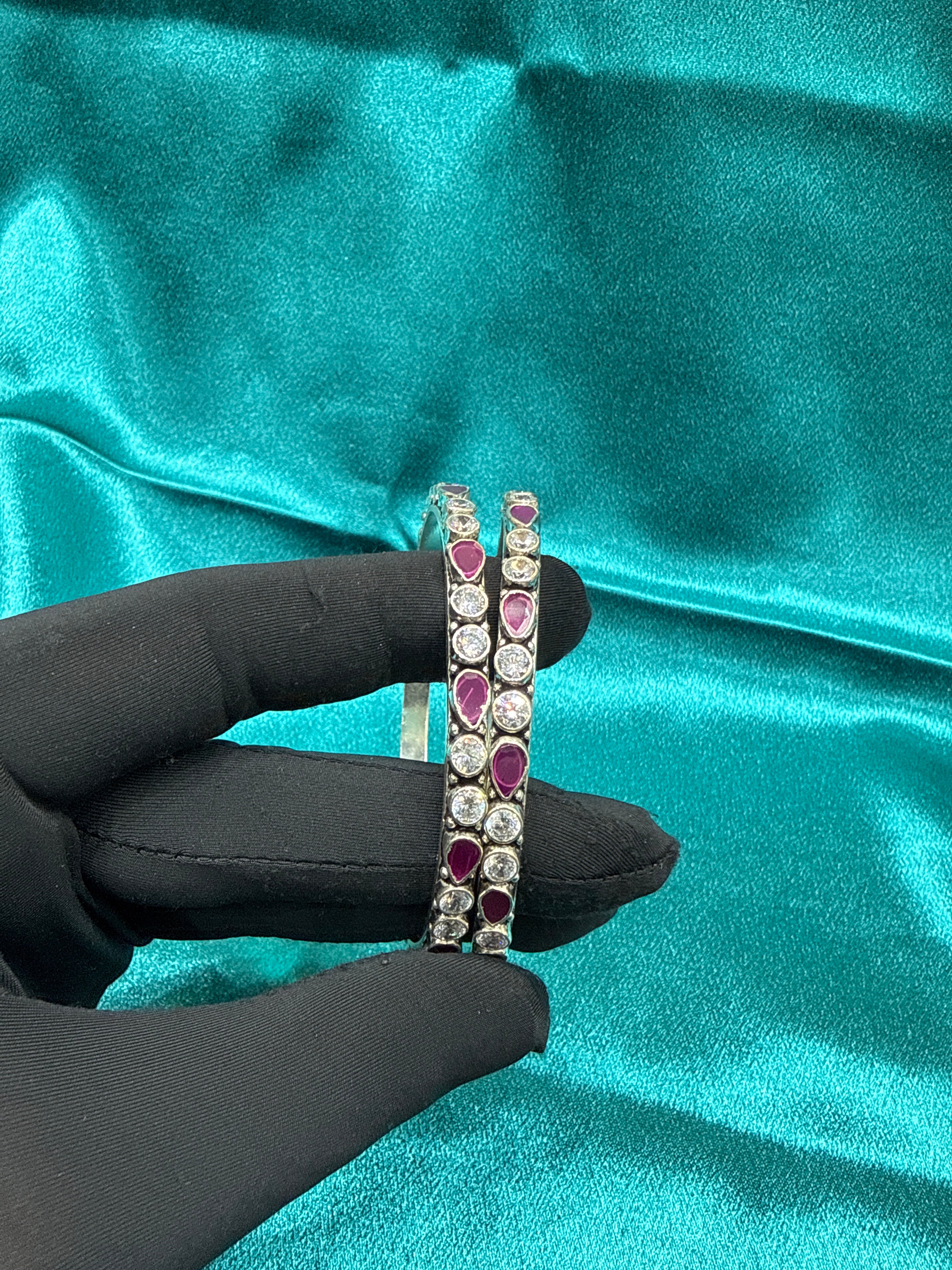 Antique Style Designer Silver Bangles