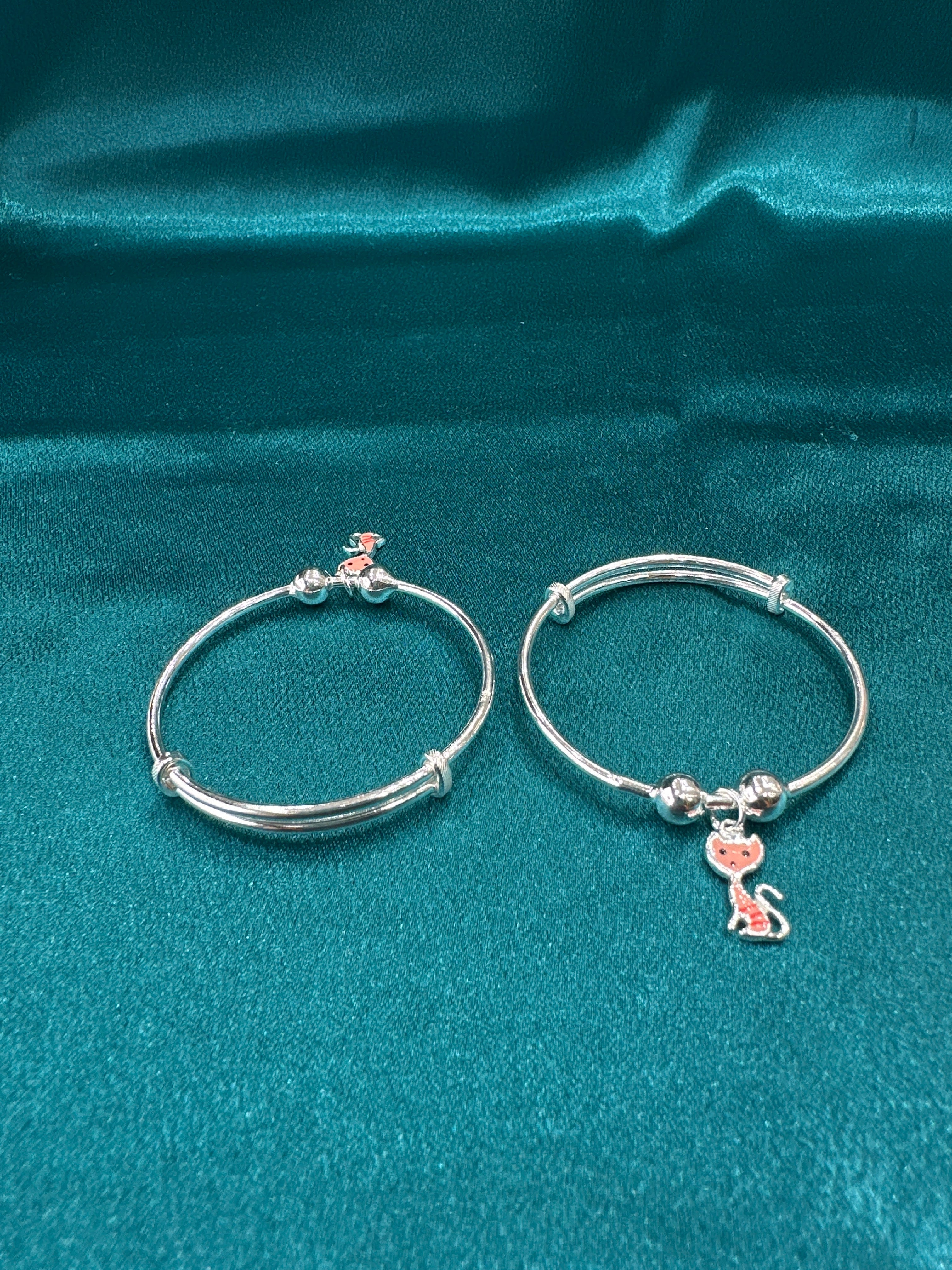 Fancy Silver baby bangles