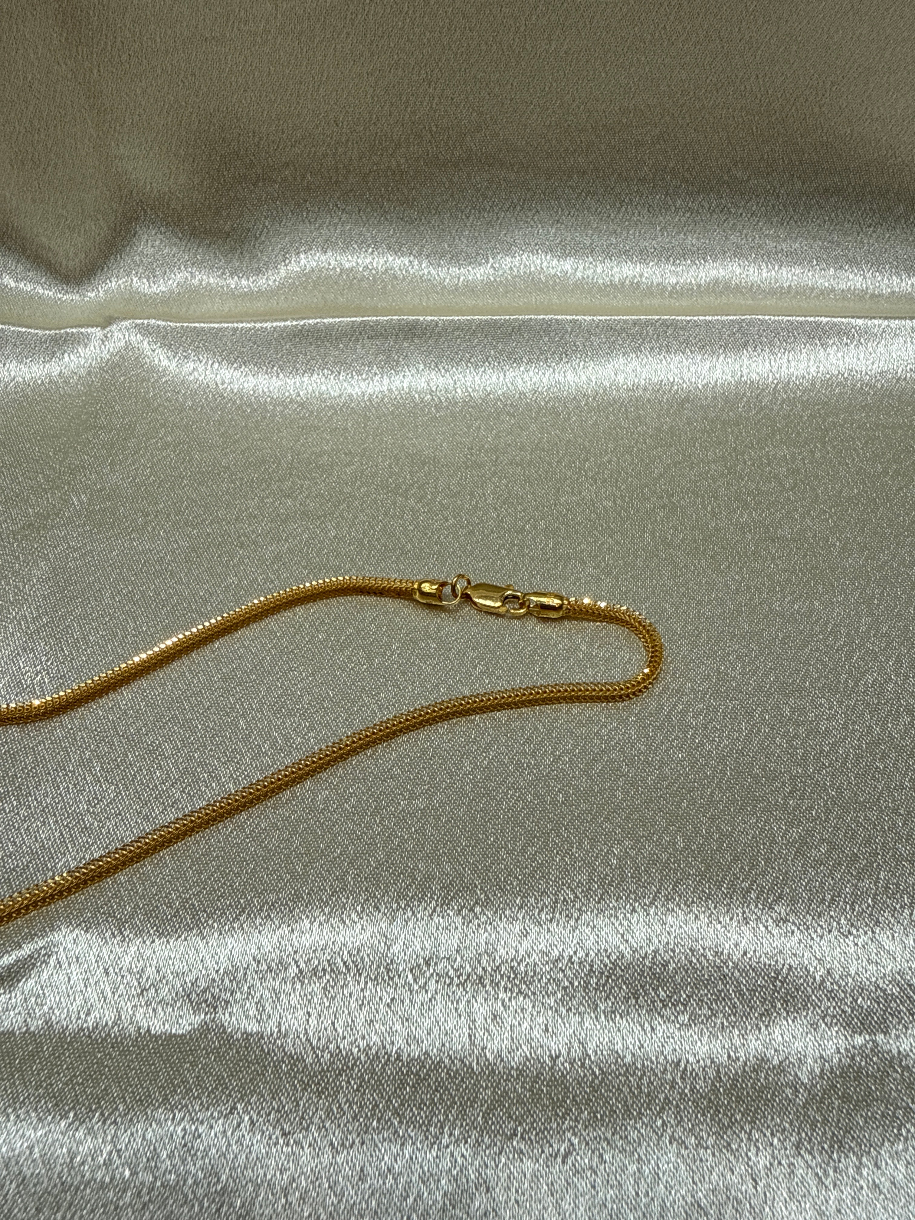 22K Gold Chain (Grooved Box Foxtail Design)