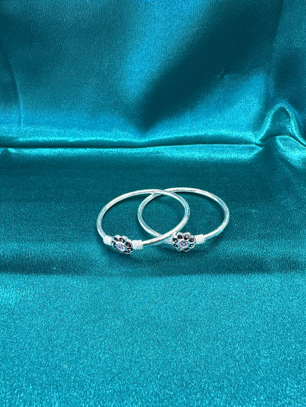 Fancy Silver baby bangles