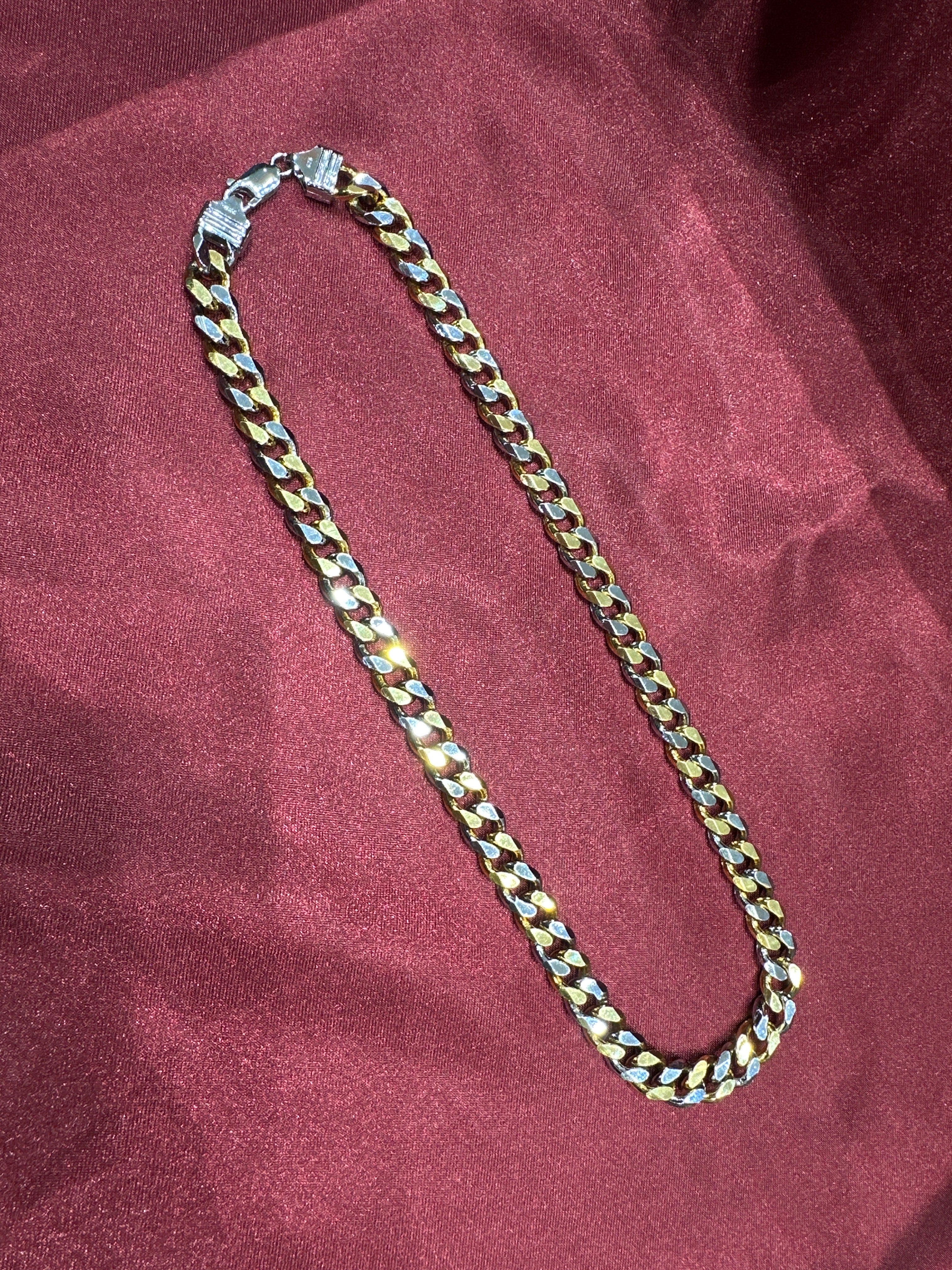 Men’s silver 925 chain with 2 toned plating (10mm)