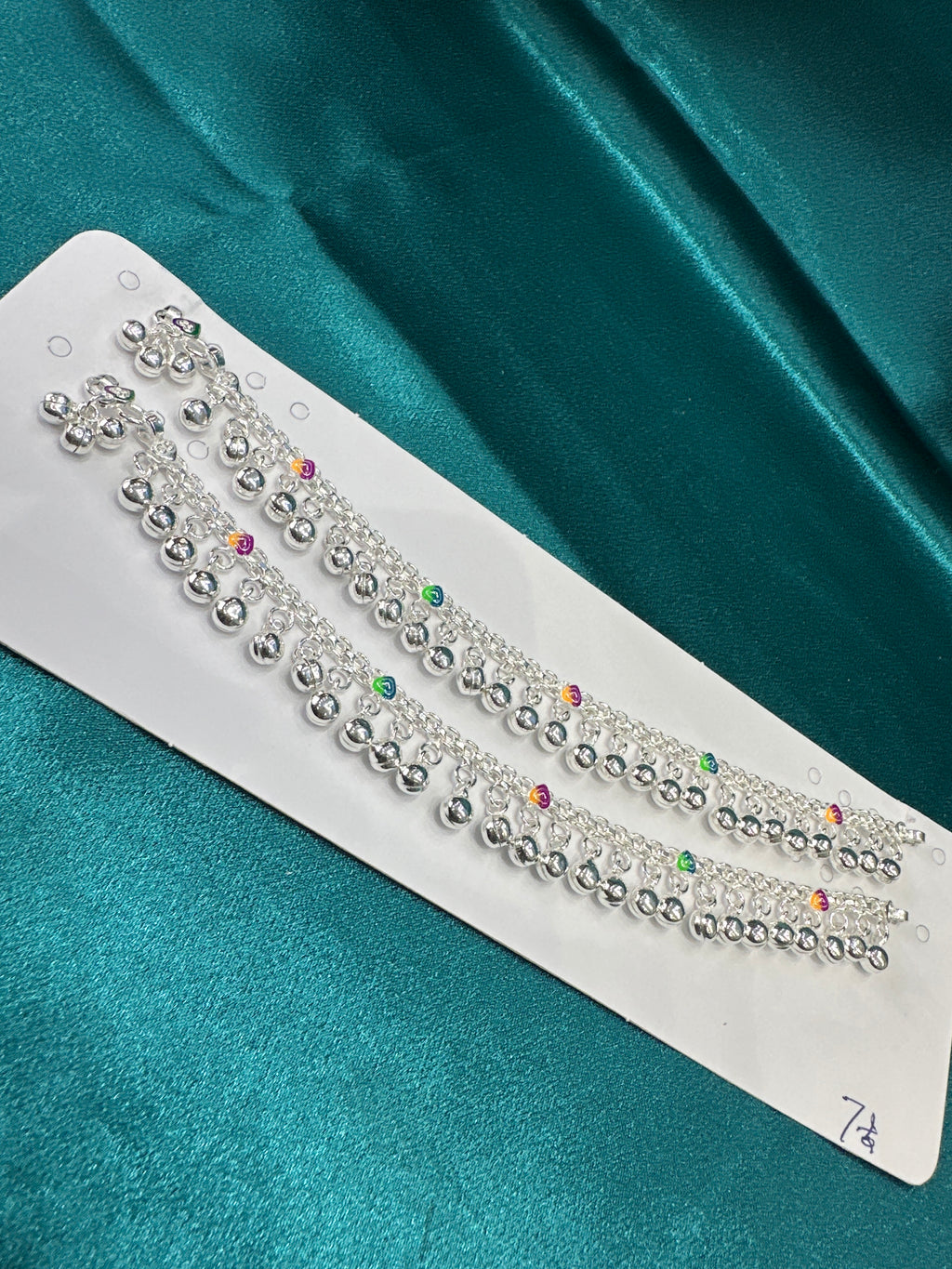 Fancy Silver baby anklet(Size: 10- 12 year old)